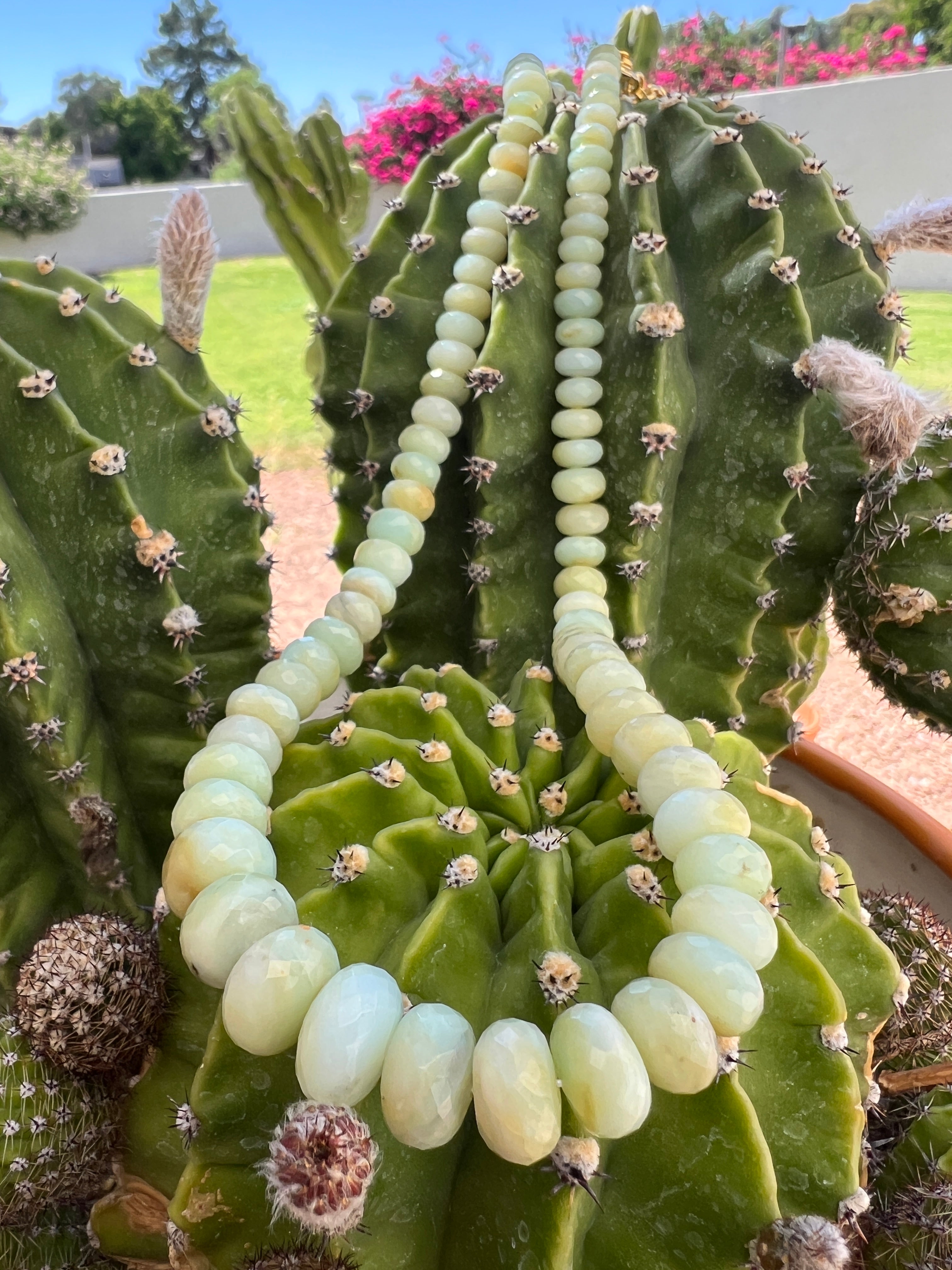 Natural Peruvian Opal Faceted Necklace