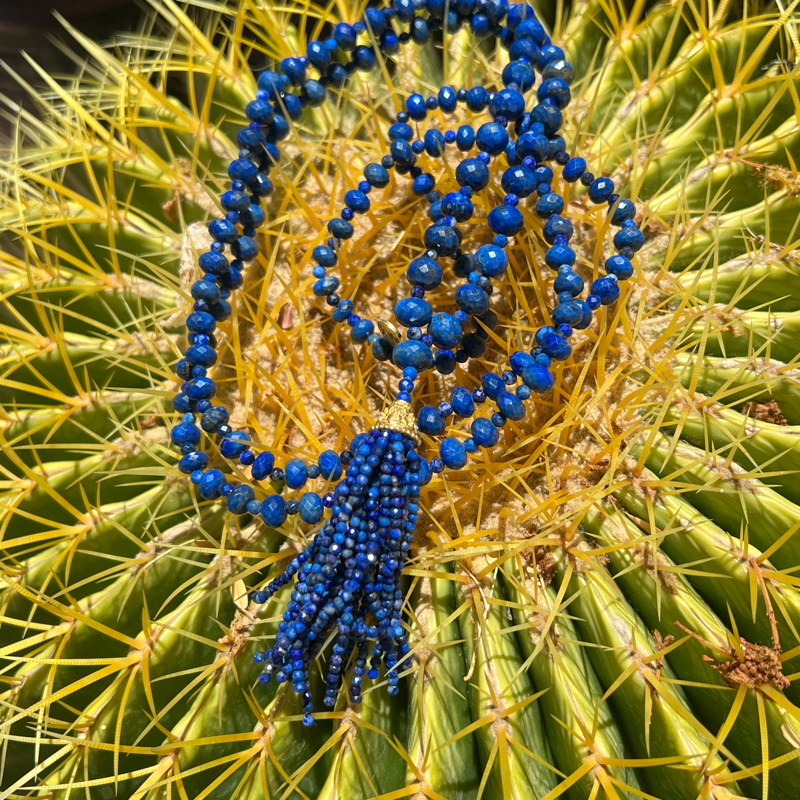 Rare Faceted Lapis Lazuli Mala Necklace Only one Available