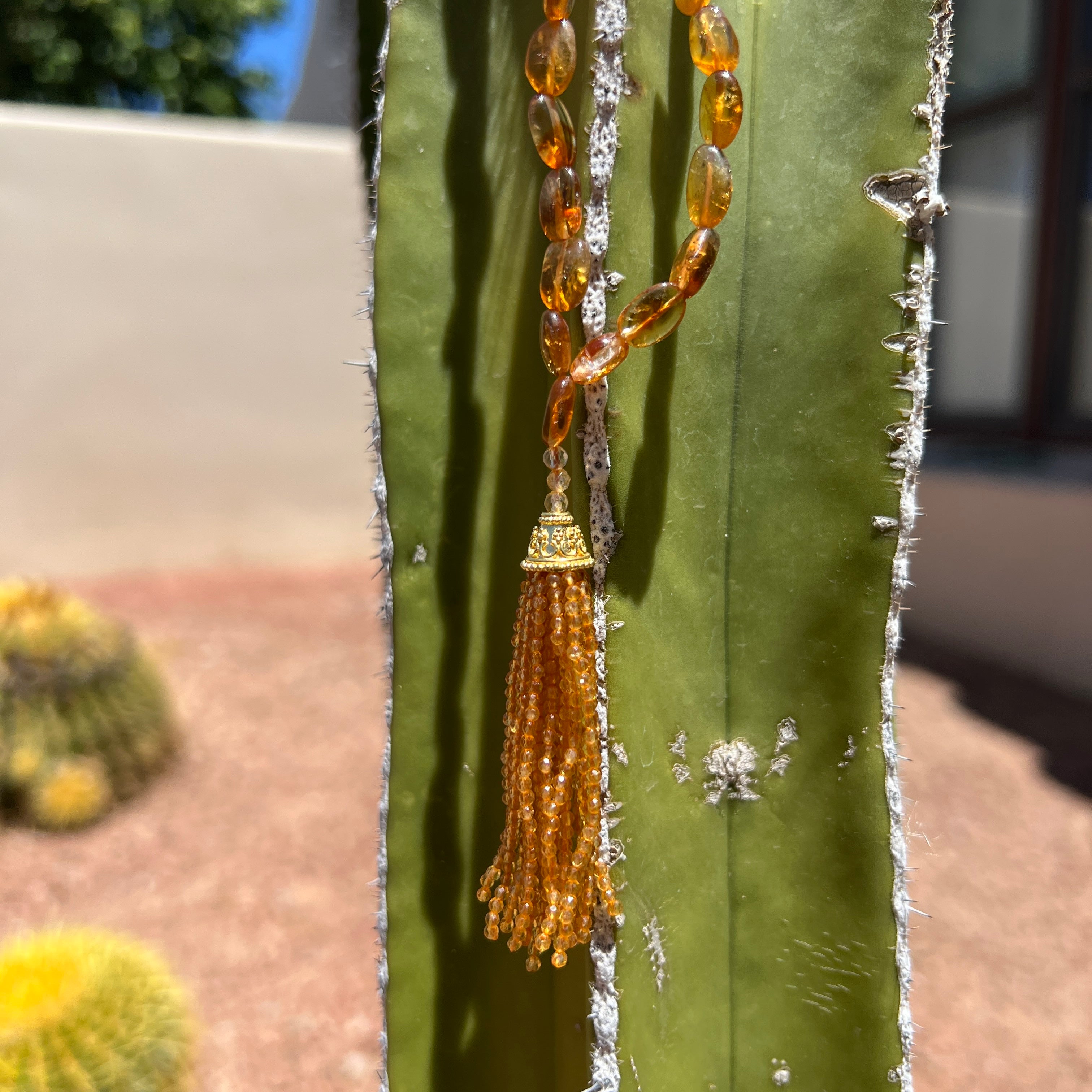 Semi-precious Citrine Mala Necklace
