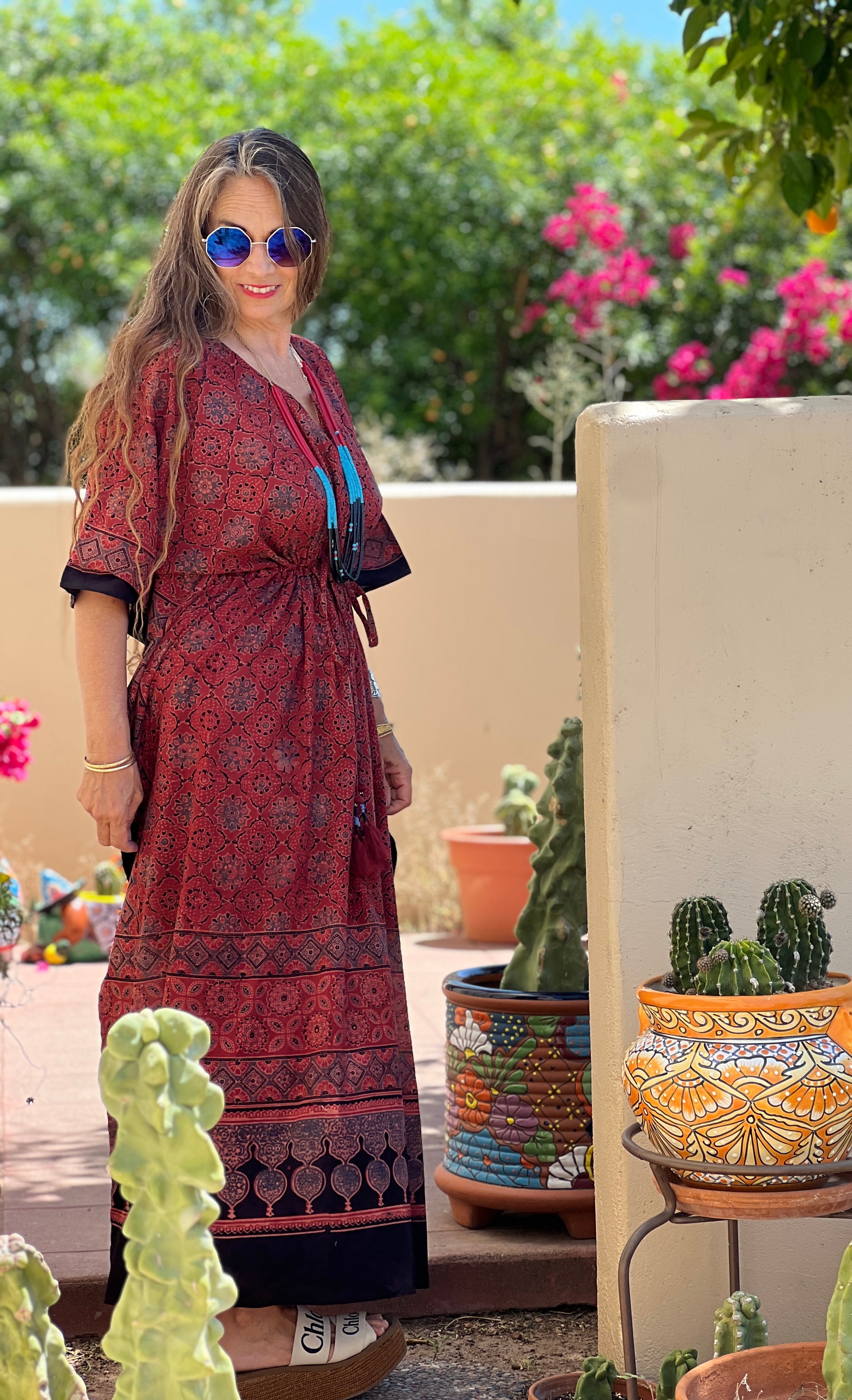 Maharashtra Maxi Kaftan Dress Natural Dyes