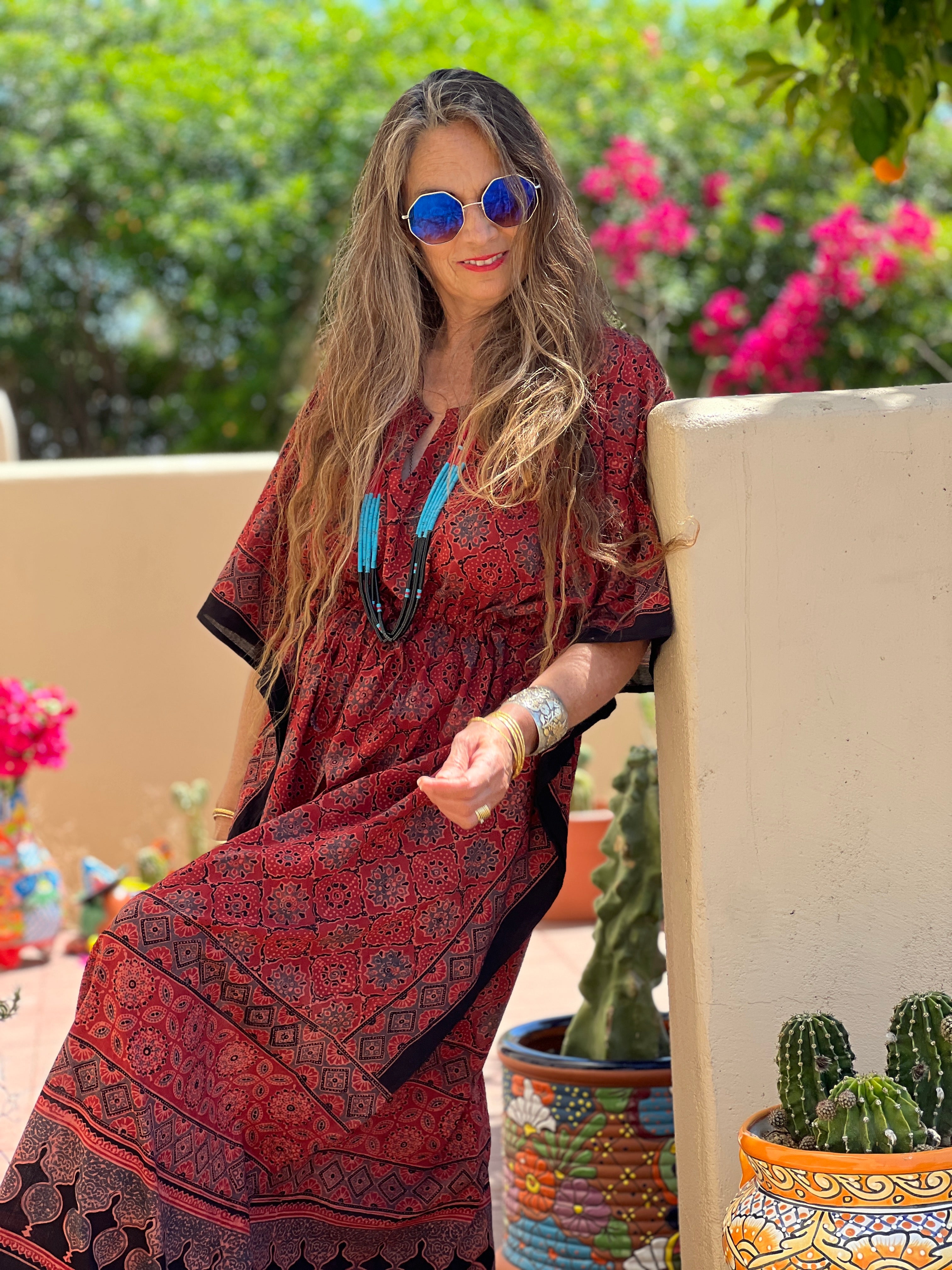 Maharashtra Maxi Kaftan Dress Natural Dyes