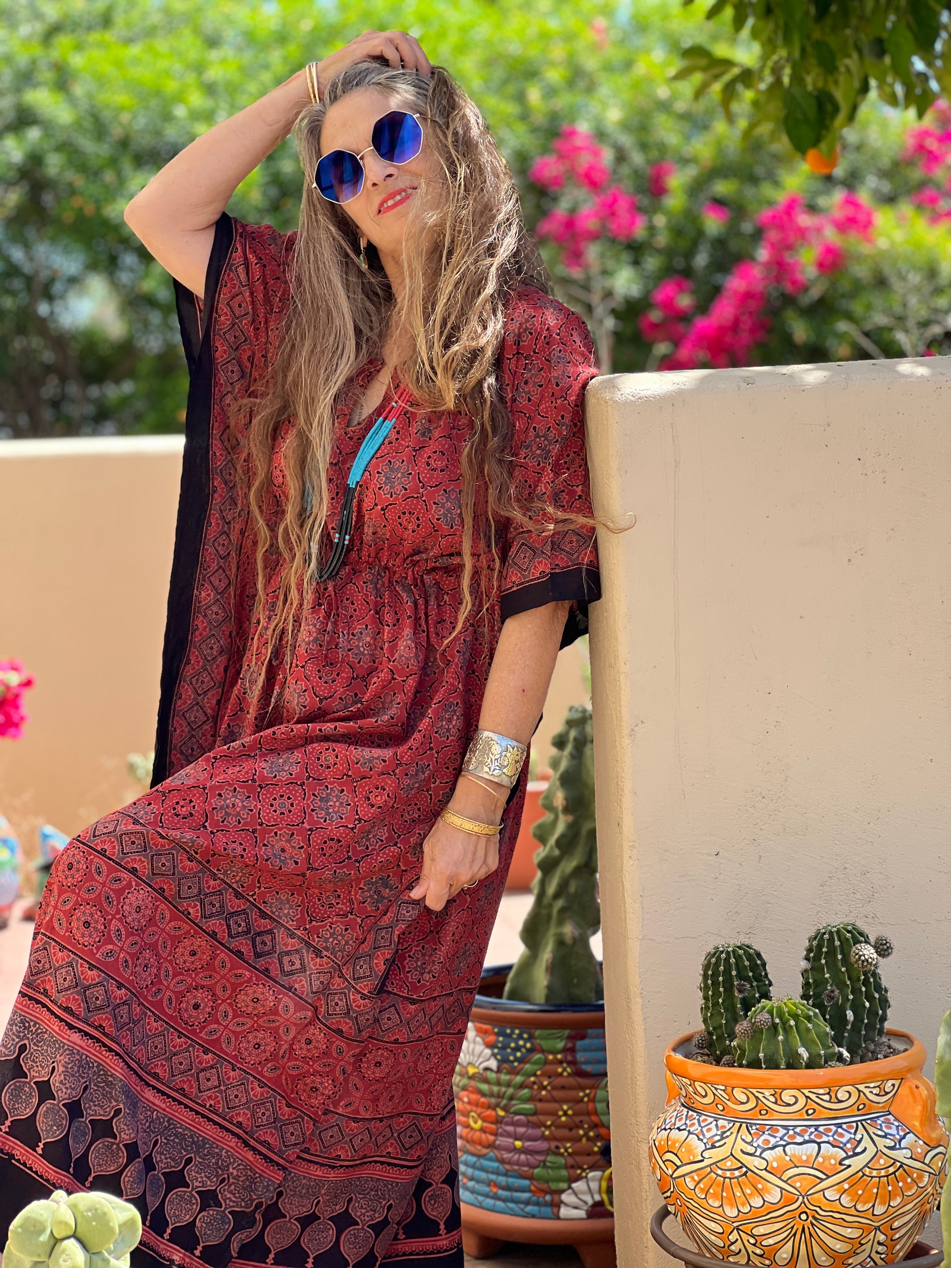 Maharashtra Maxi Kaftan Dress Natural Dyes