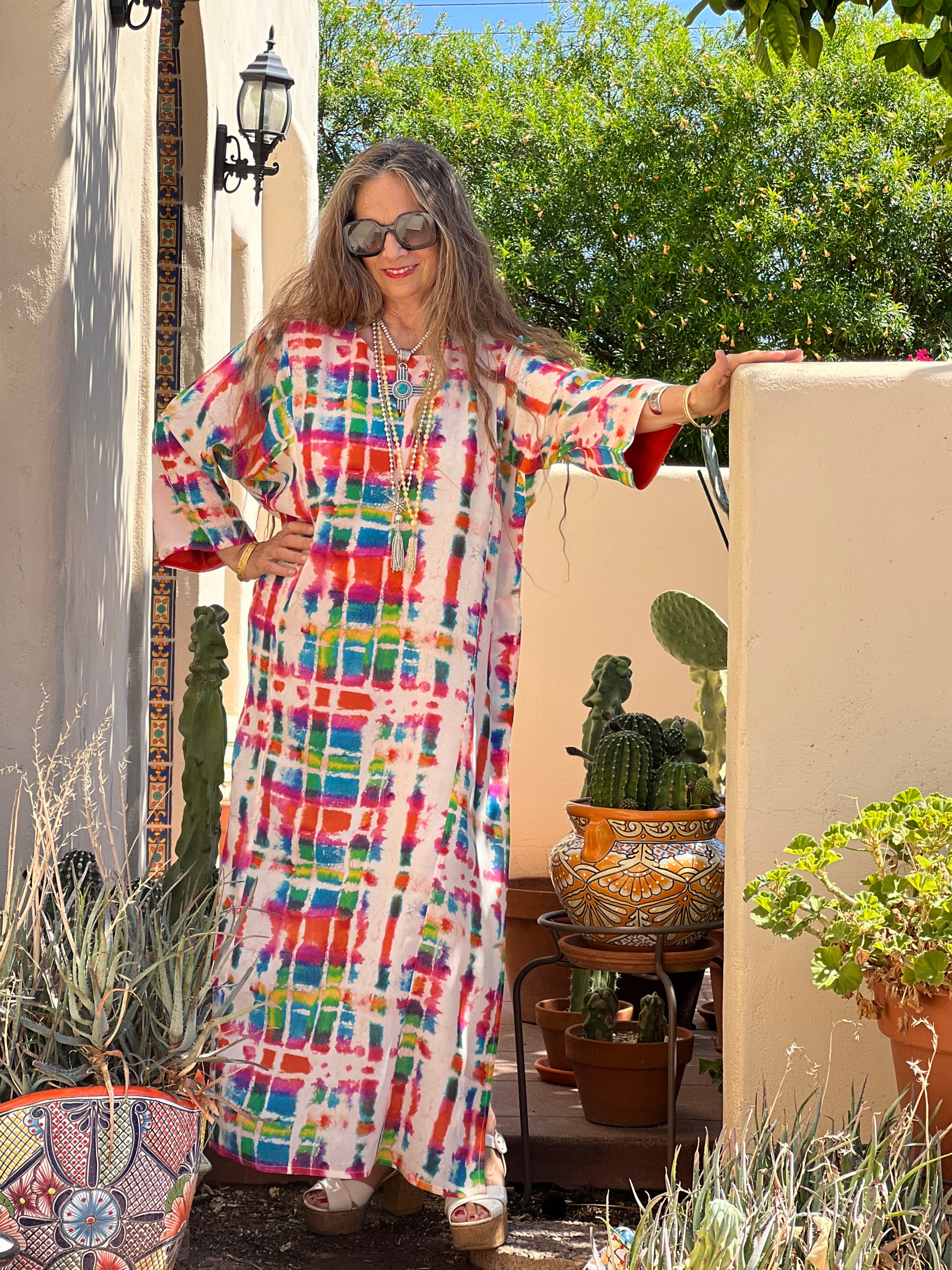 Allegria Italian Silk Long Tunic Dress