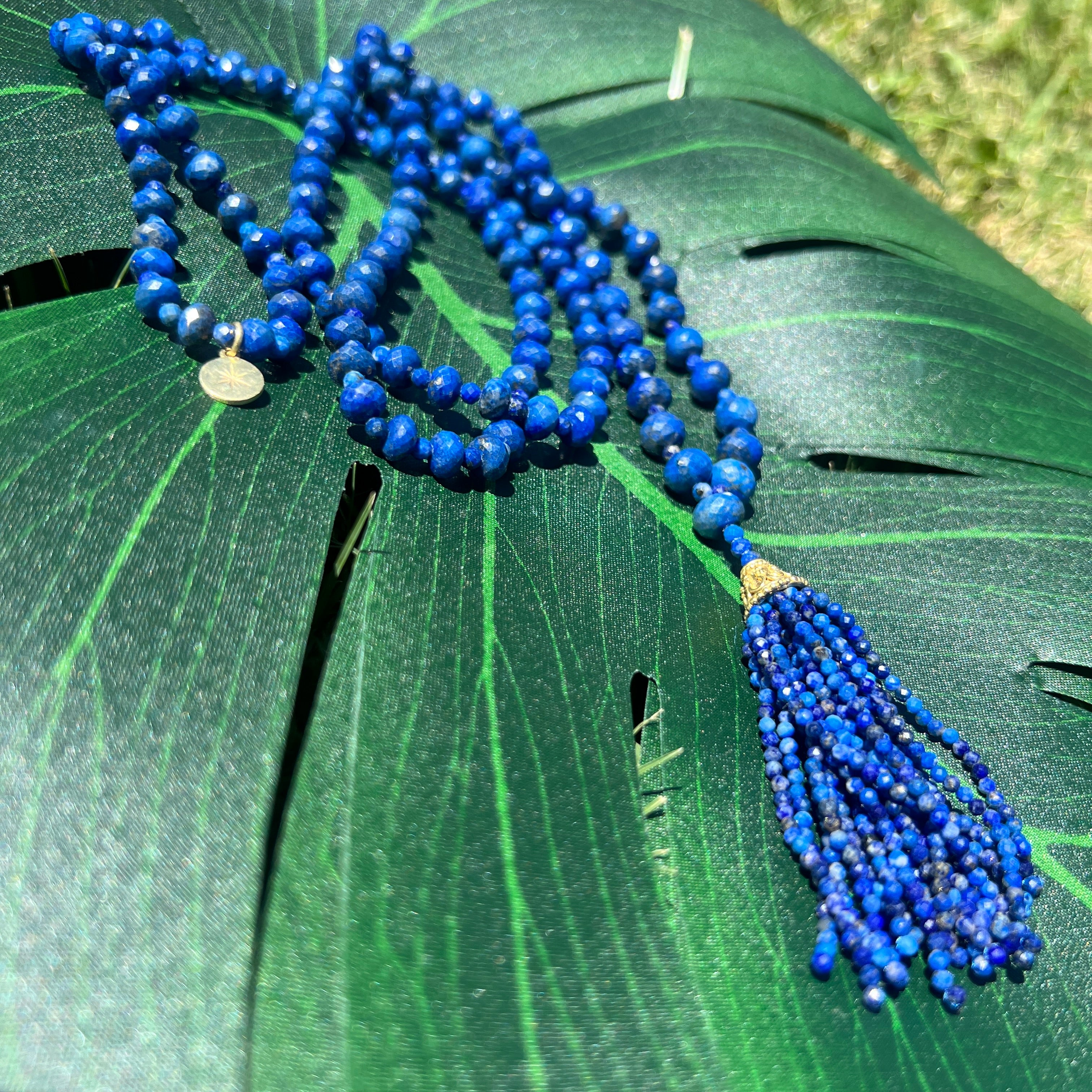 Rare Faceted Lapis Lazuli Mala Necklace Only one Available