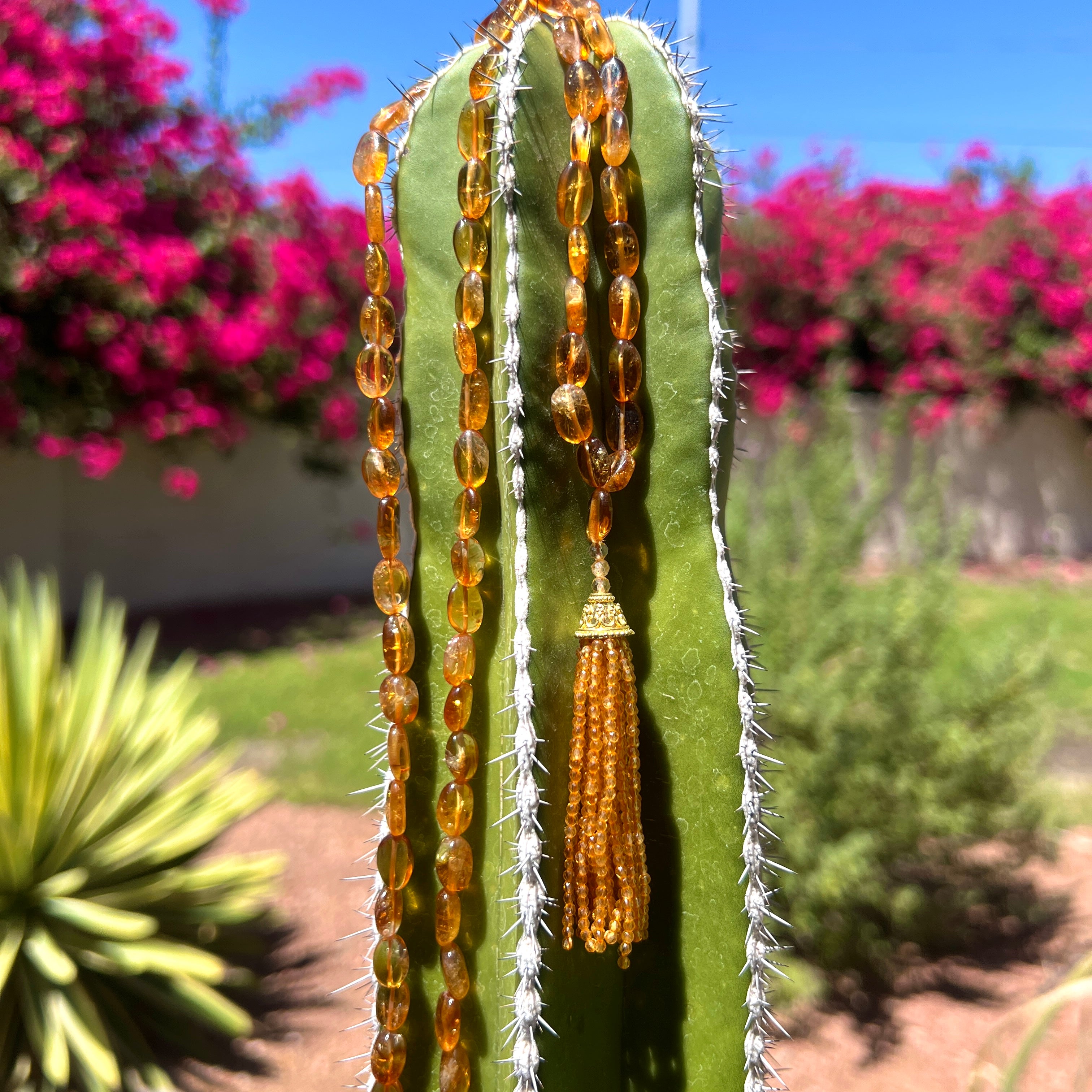 Semi-precious Citrine Mala Necklace