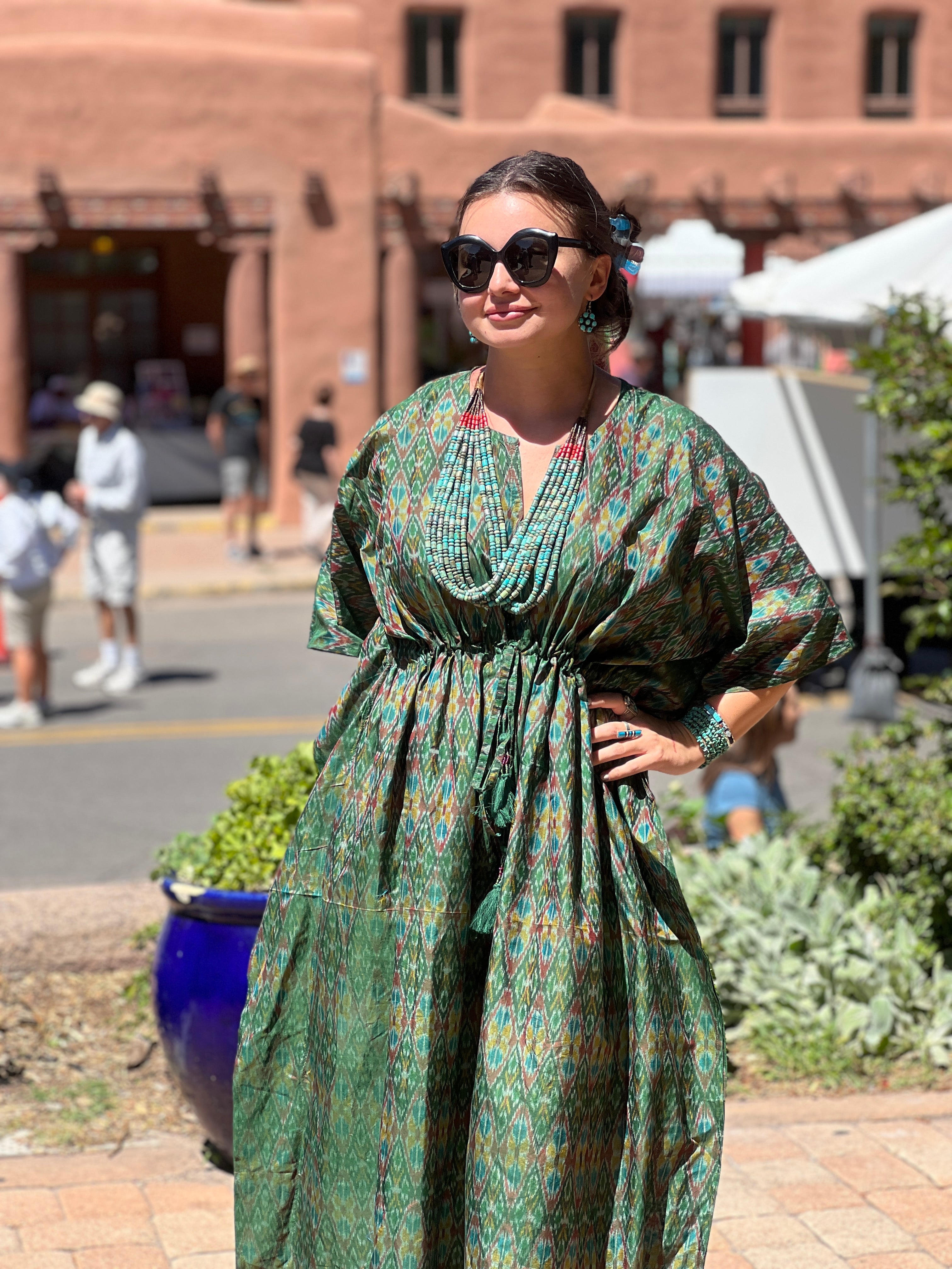 Emerald Oz Cotton Silk Maxi Kaftan