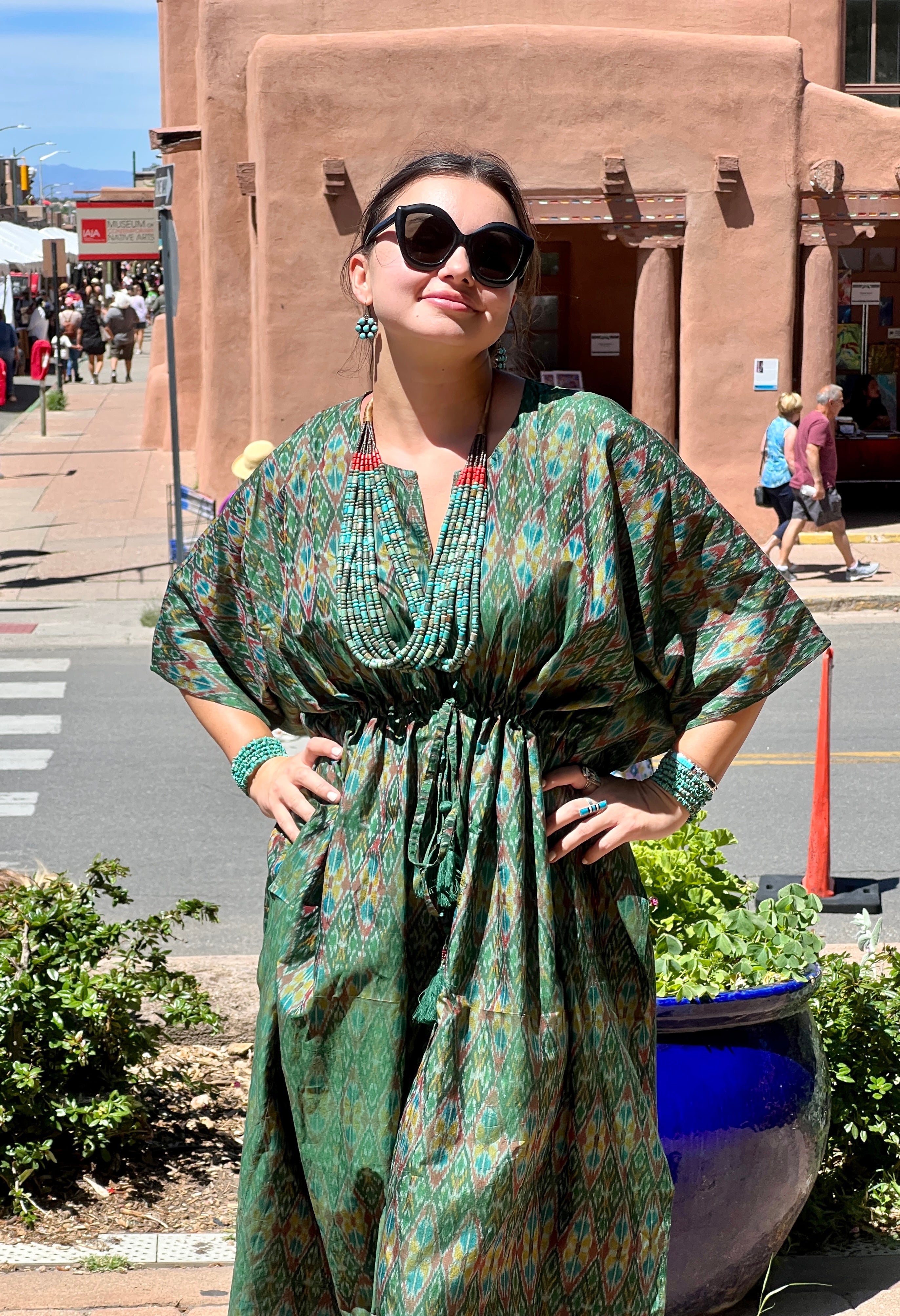 Emerald Oz Cotton Silk Maxi Kaftan