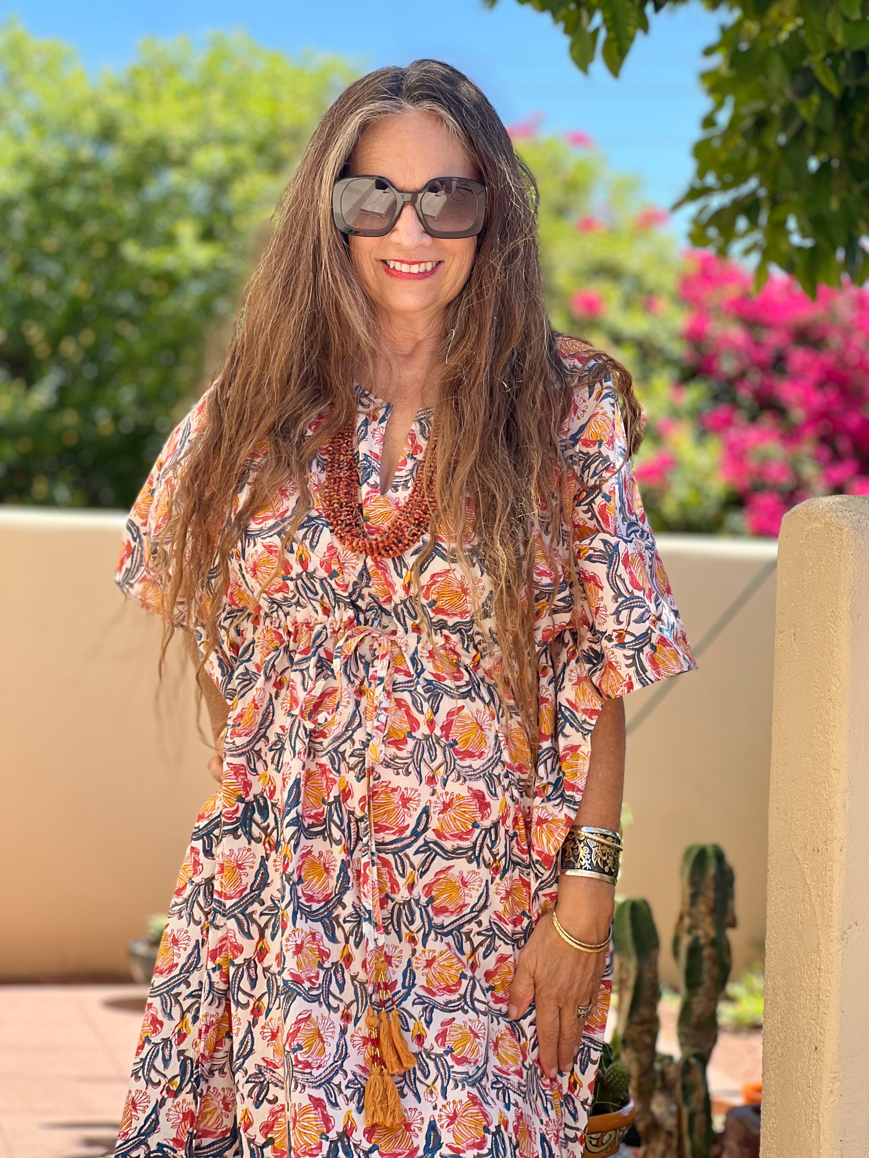 Angelina Floral Maxi Kaftan Dress Final Sale