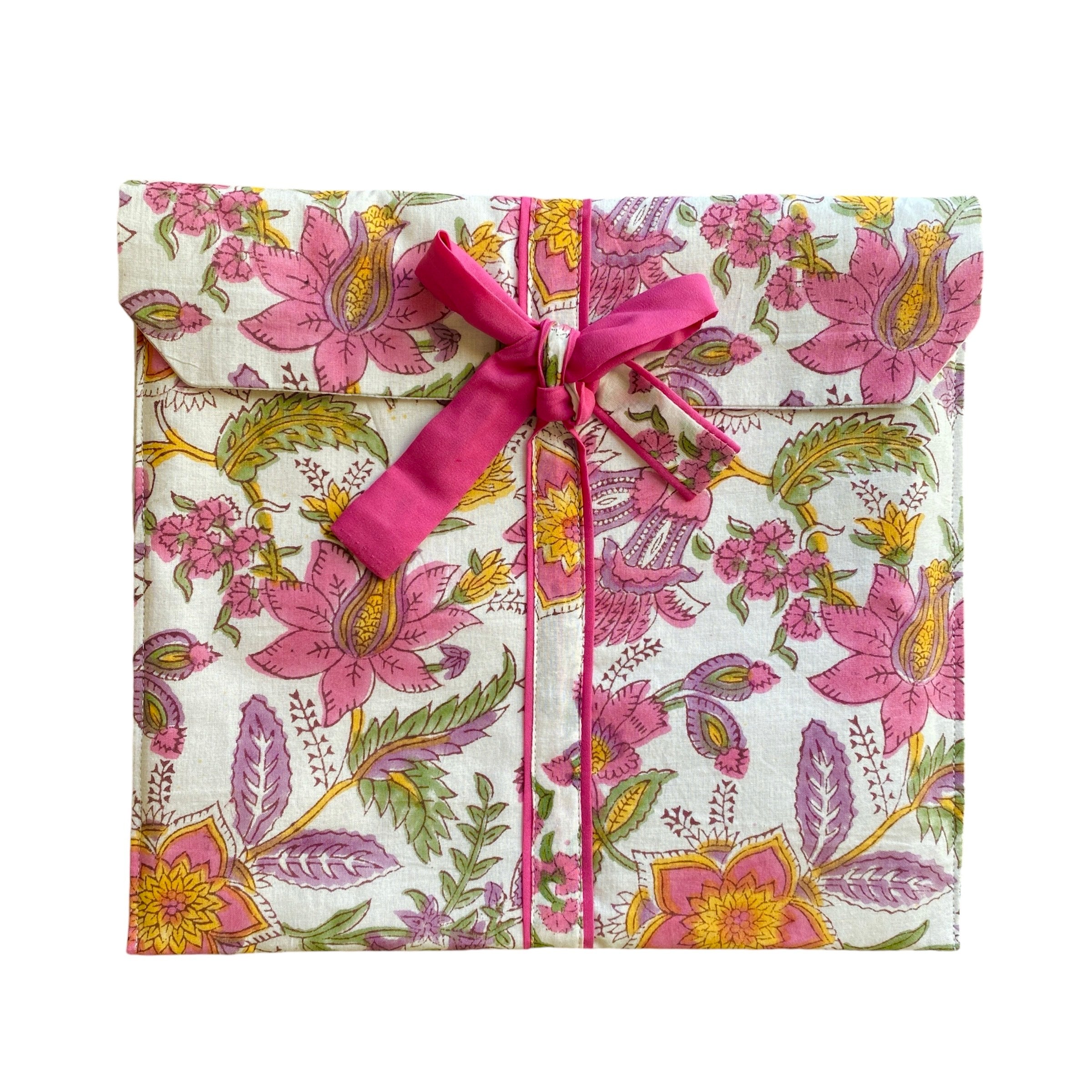 Primrose Pink Floral Long Sleeve Pajamas Hand Printed
