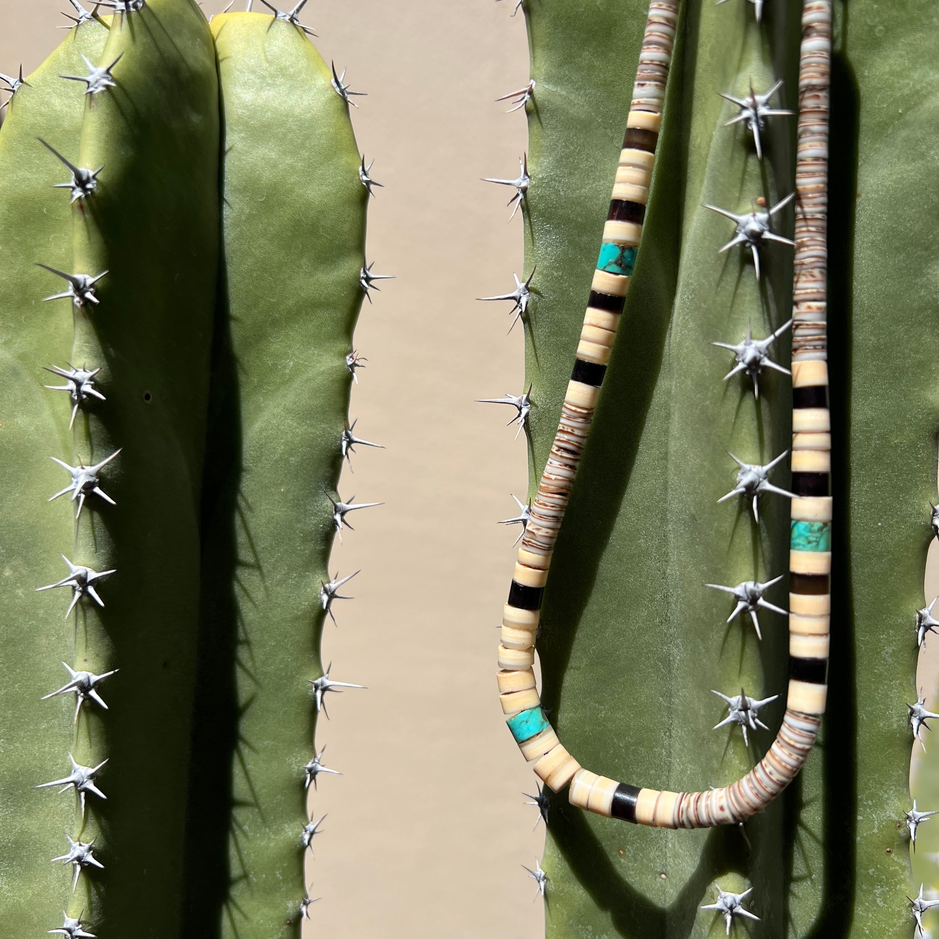 Vintage Santo Domingo Heishi Graduated Turquoise Shell Necklace