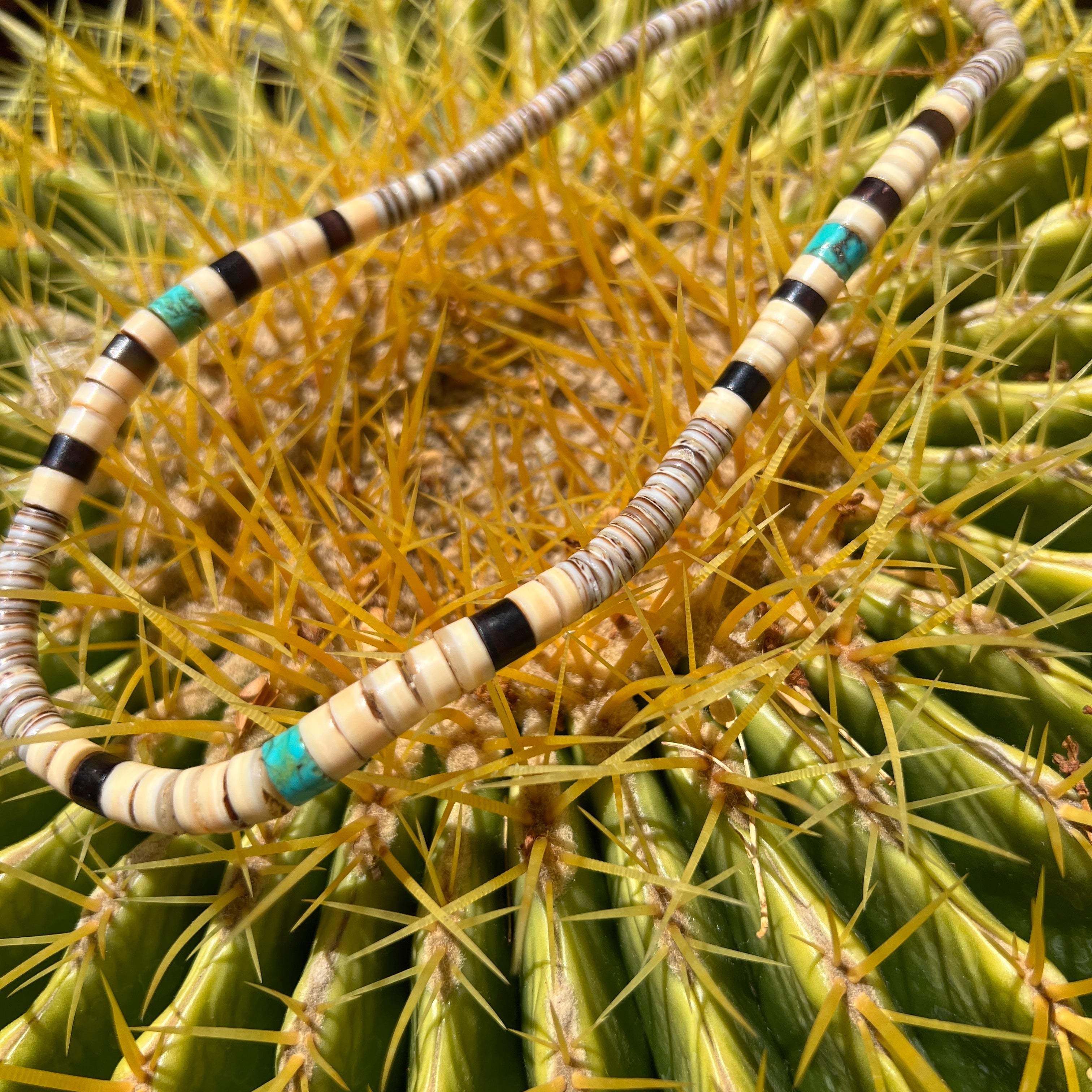 Vintage Santo Domingo Heishi Graduated Turquoise Shell Necklace