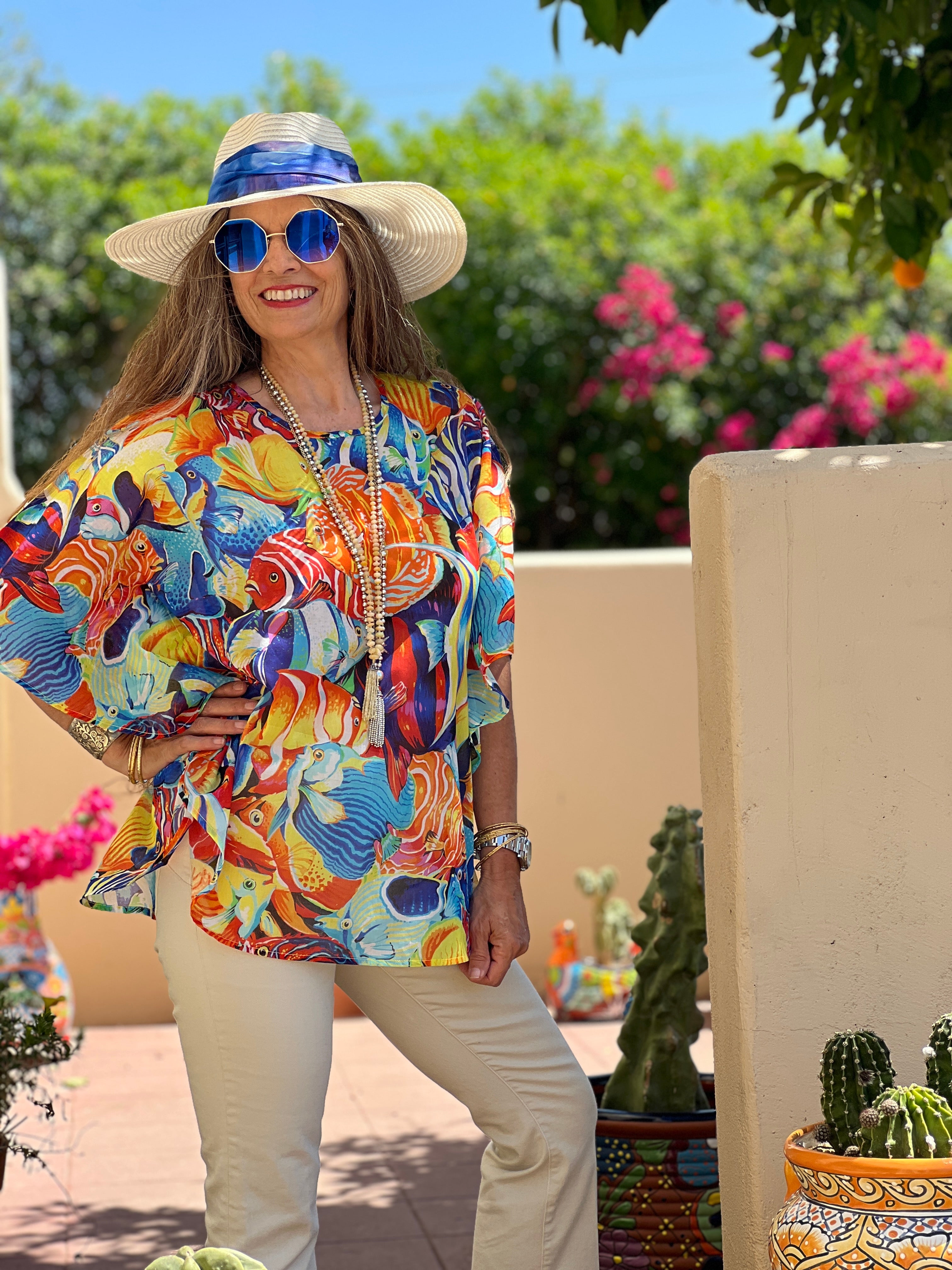 Mare Bello Italian Cotton Poncho