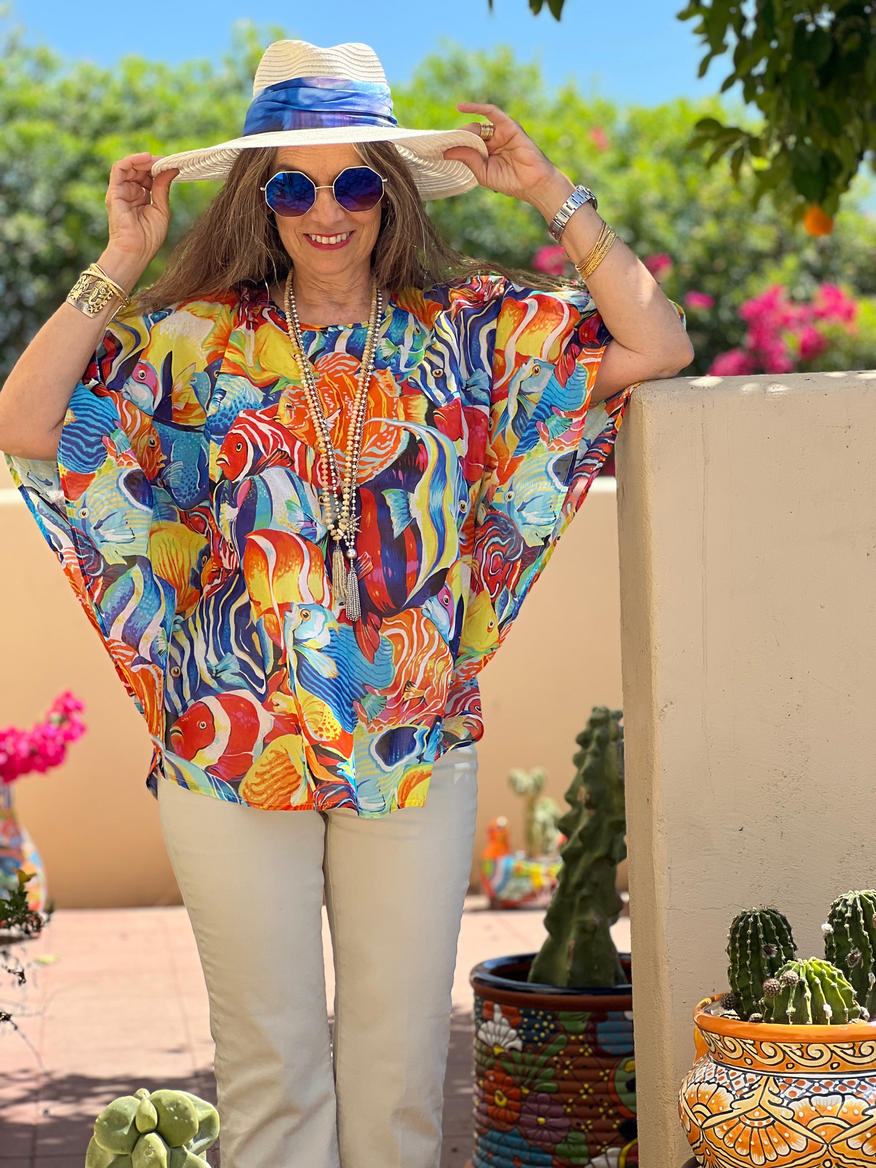 Mare Bello Italian Cotton Poncho