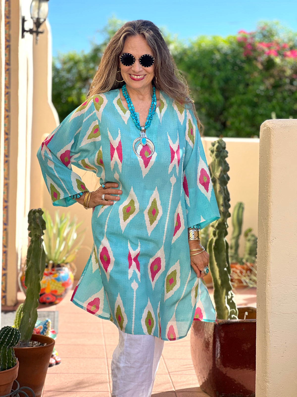 Tashkent Turquoise Italian Silk Tunic