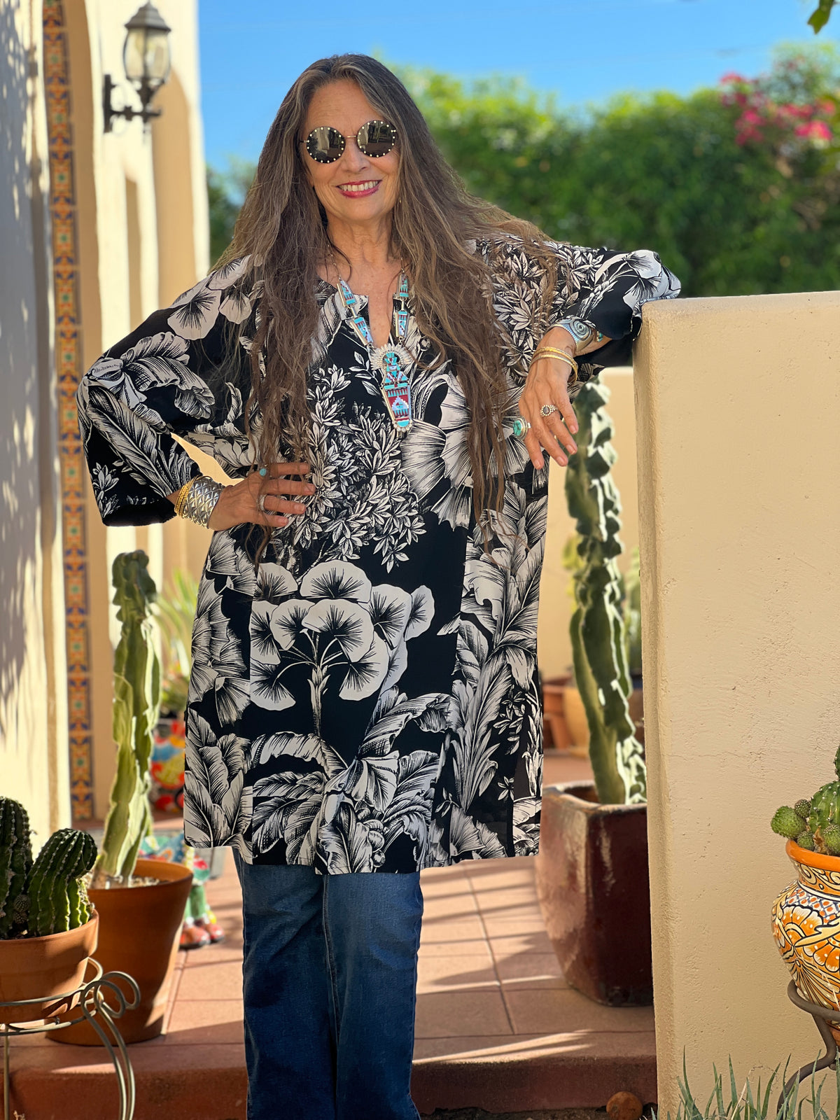 Giardino Nero Italian Silk Tunic