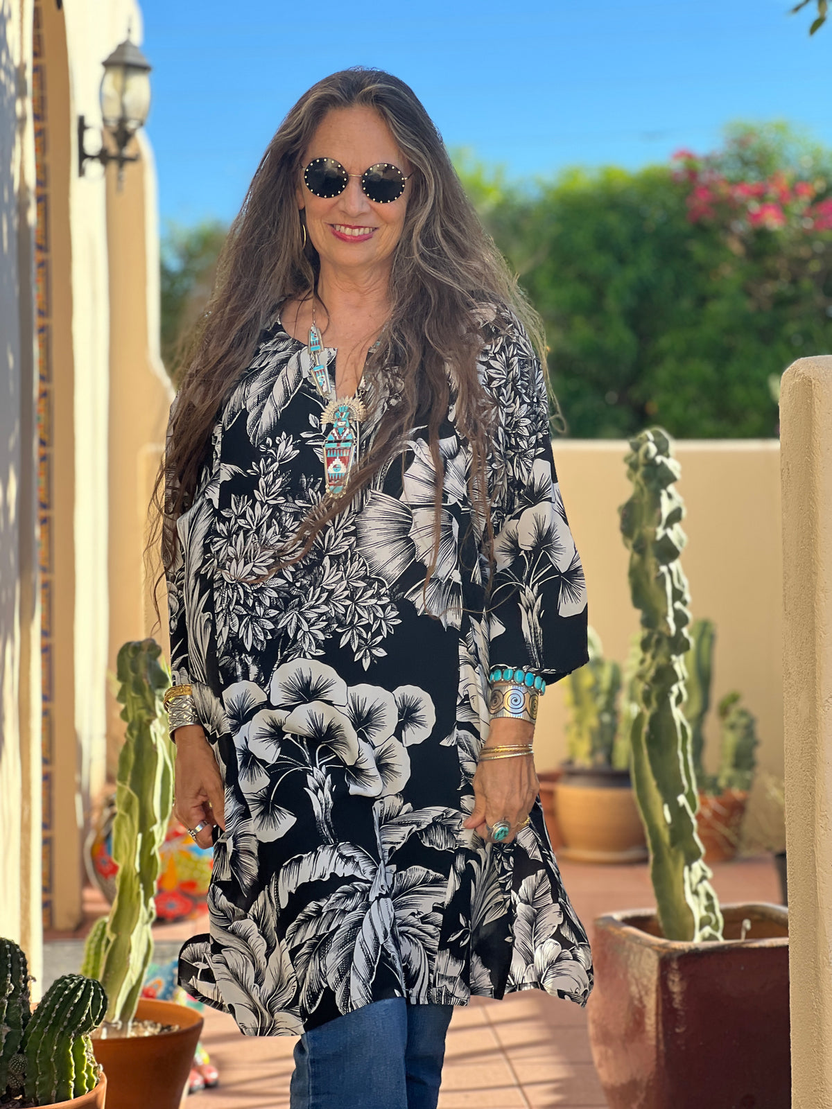 Giardino Nero Italian Silk Tunic