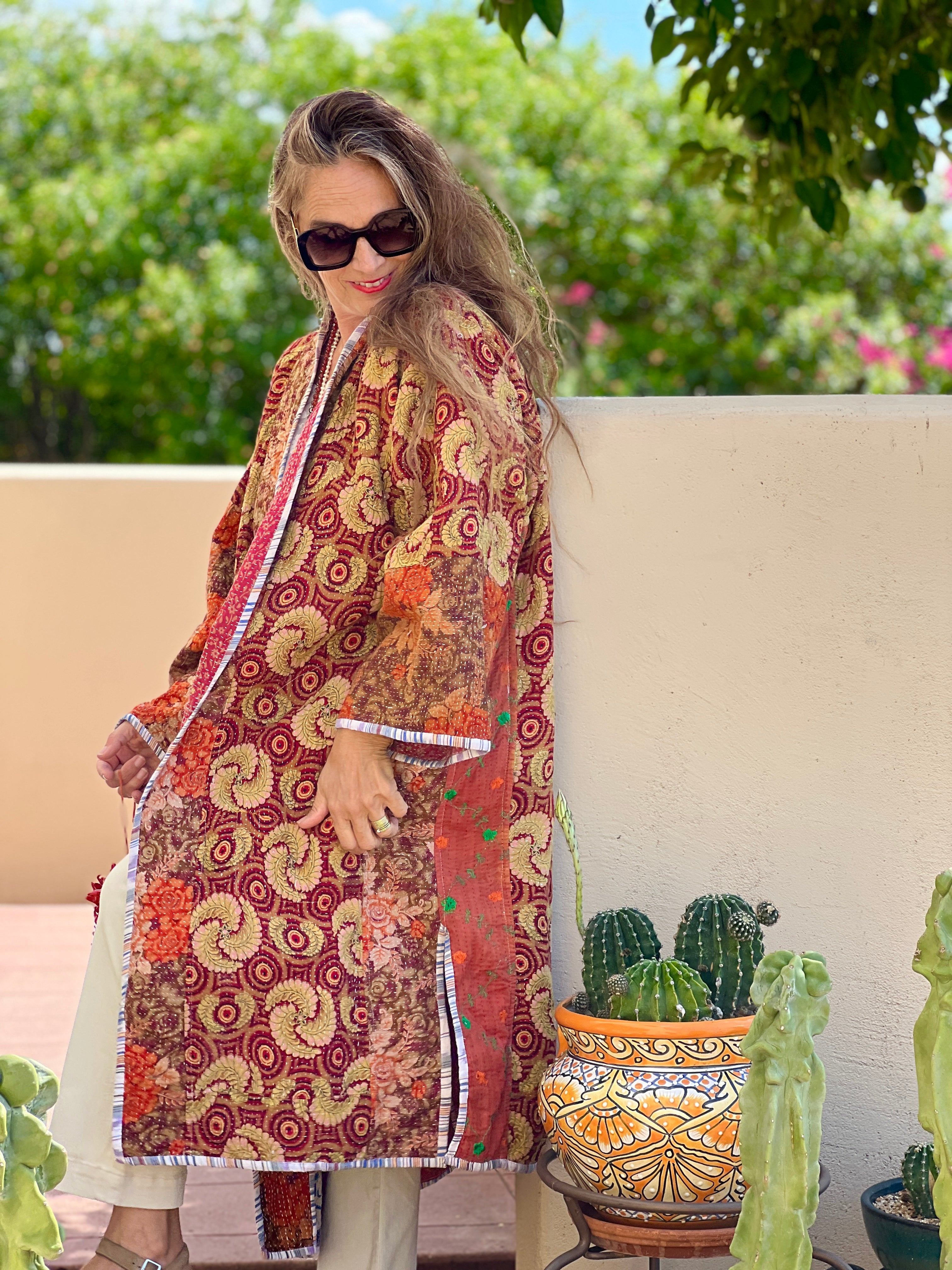 Kyra Cotton Kantha Coat ONE OF KIND