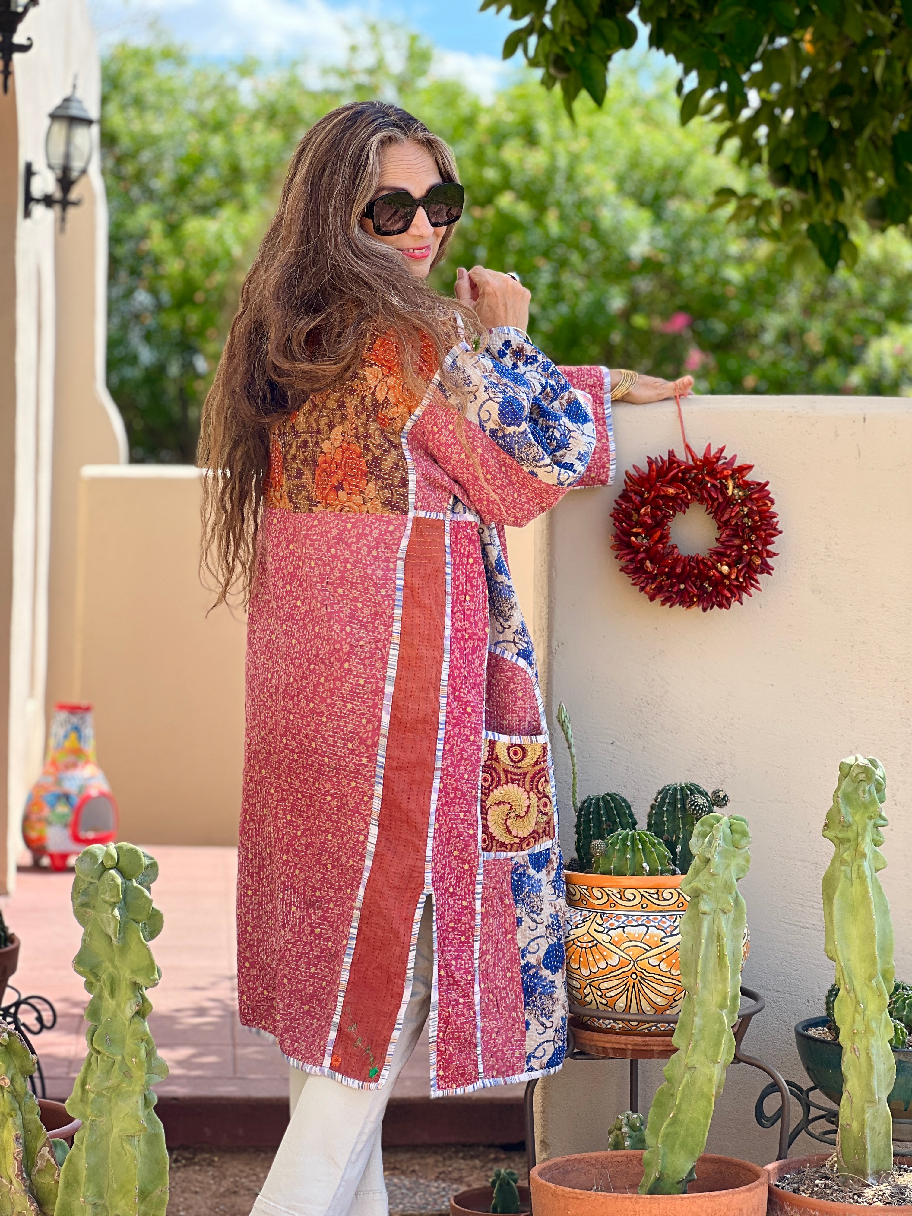 Kyra Cotton Kantha Coat ONE OF KIND