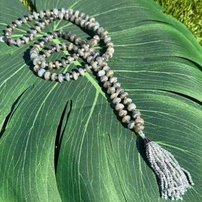 Labradorite Tassel Mala Necklace