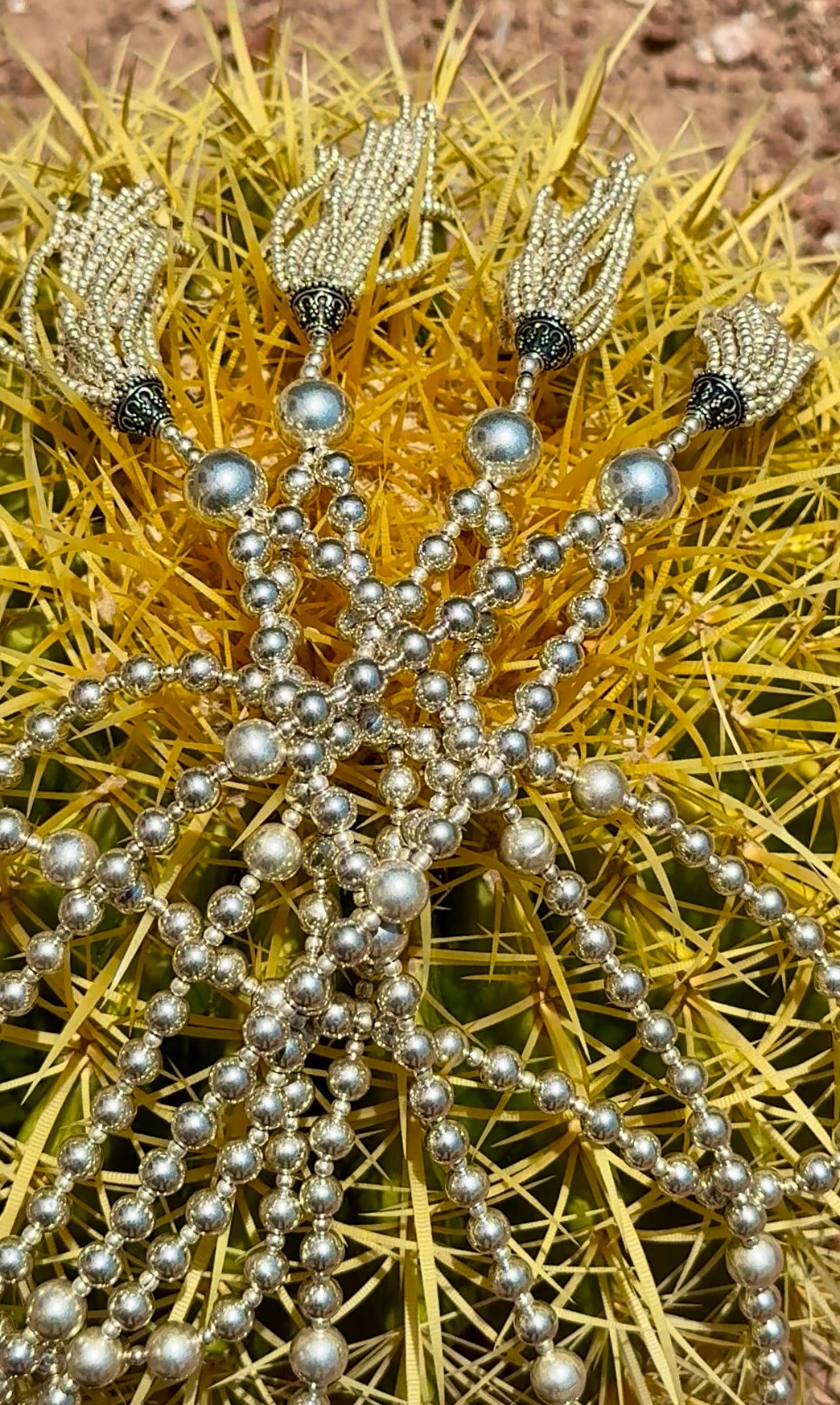 Pure Silver Mini Mala Tassel Necklace