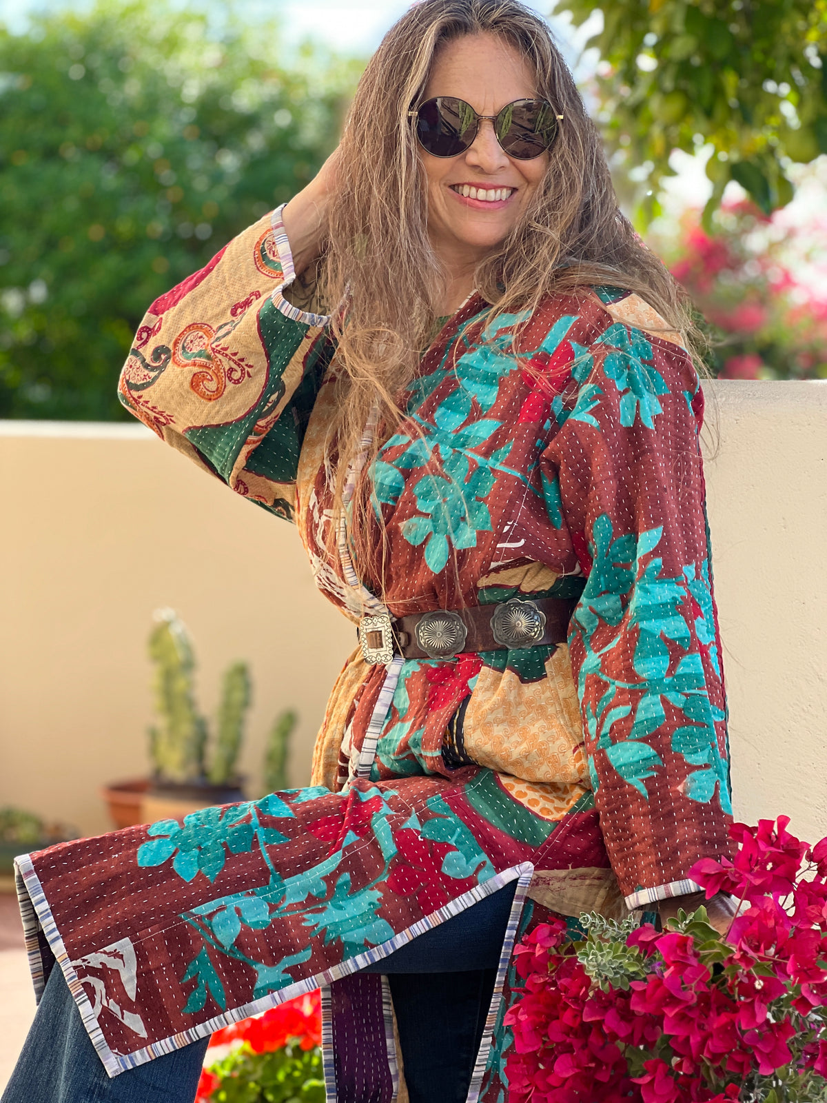Oyintsa Cotton Quilted Vintage Kantha Coat One of a Kind