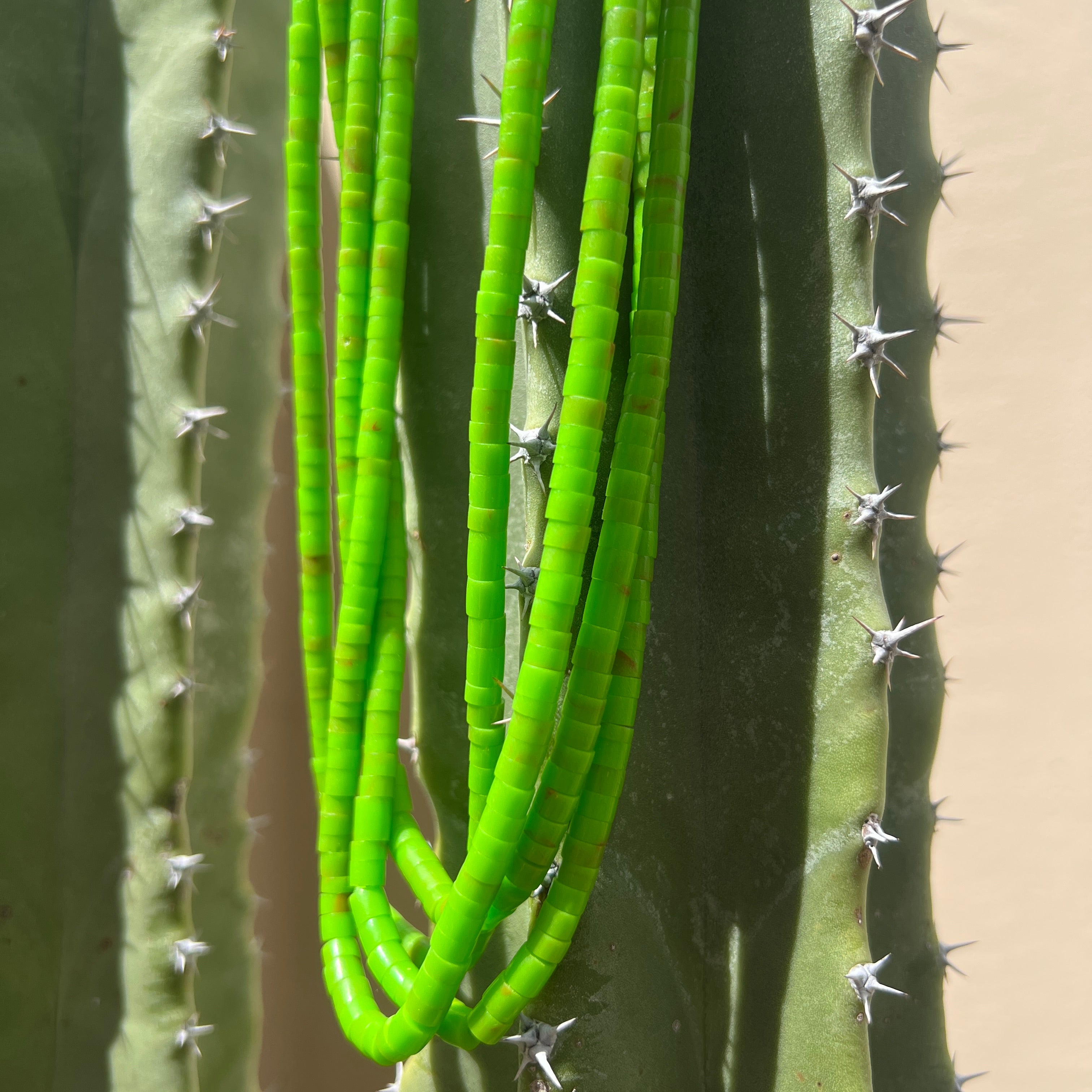 Gaspeite Heishi Style Necklace Santo Domingo