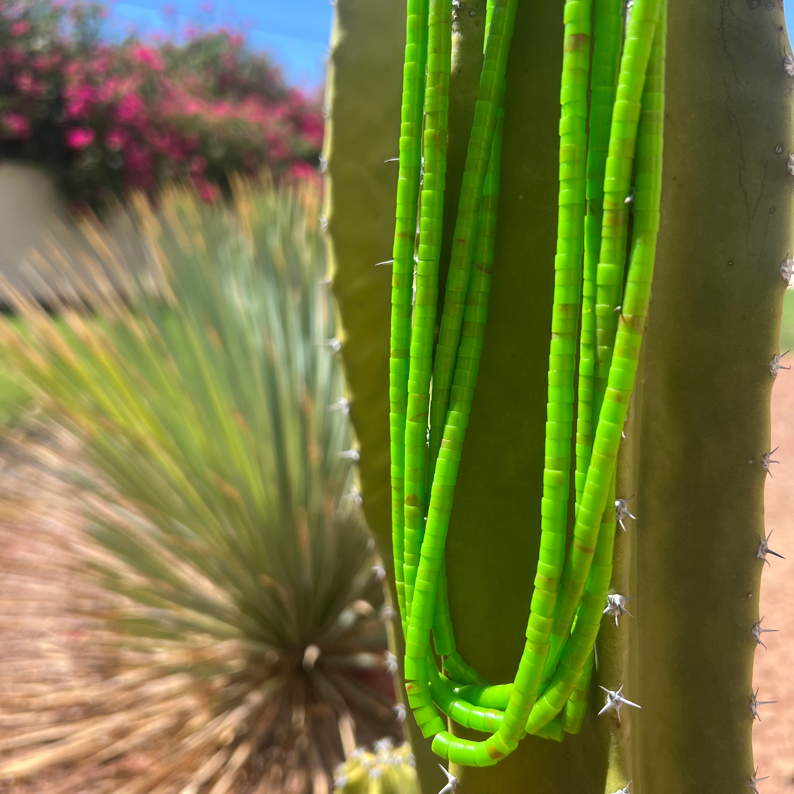 Gaspeite Heishi Style Necklace Santo Domingo