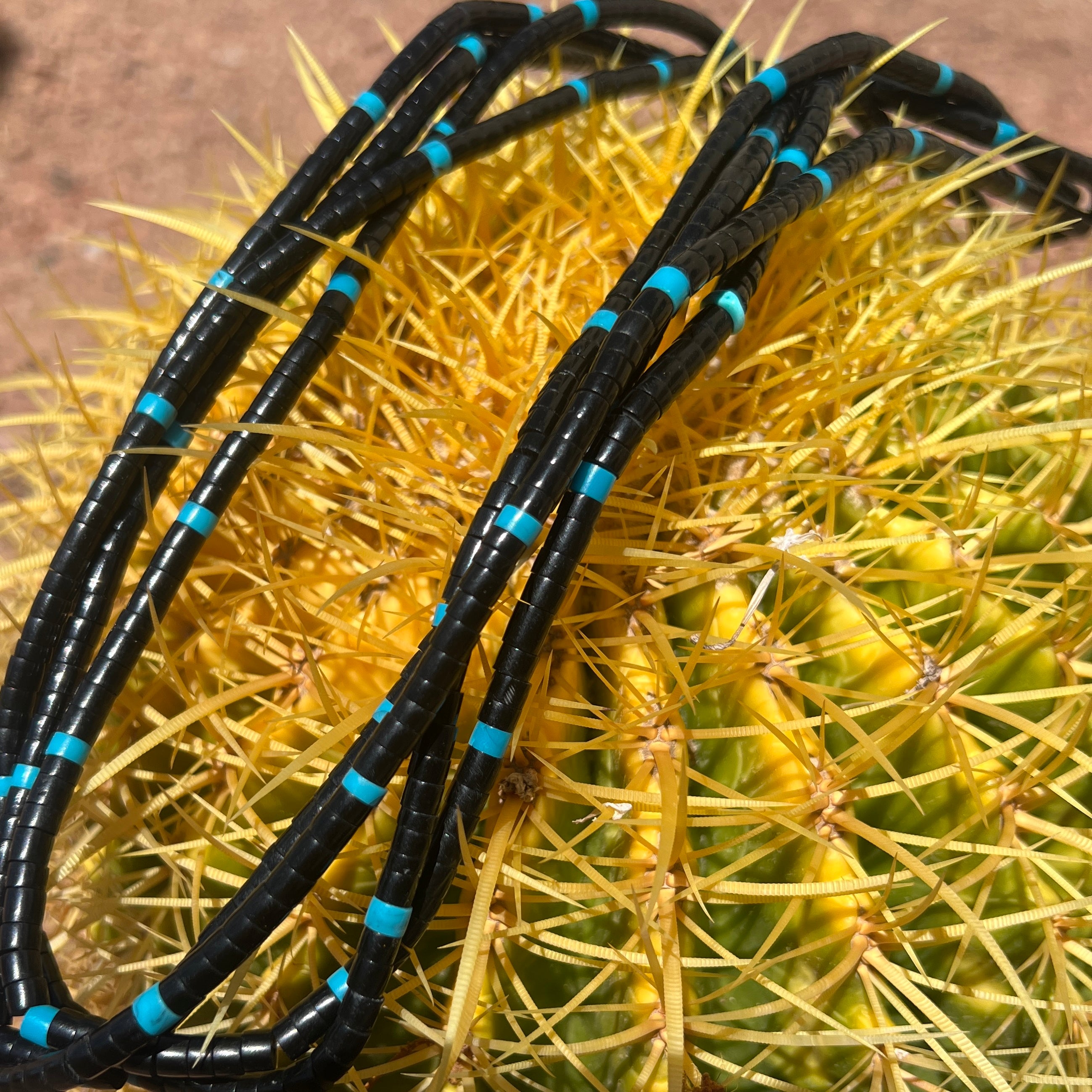 Black Jet and Turquoise Santo Domingo Necklace