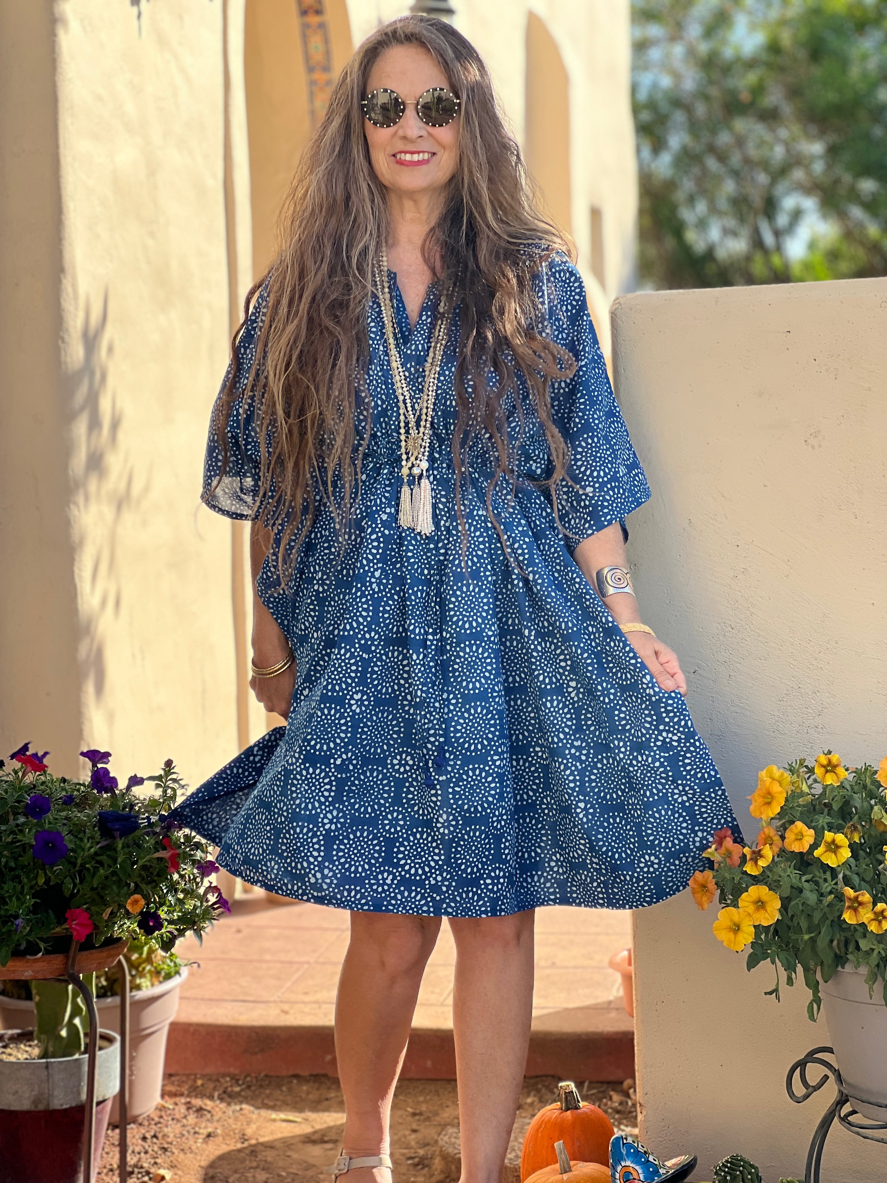 Ronnie Midi Cotton Kaftan Dress FINAL SALE STORE CREDIT ONLY