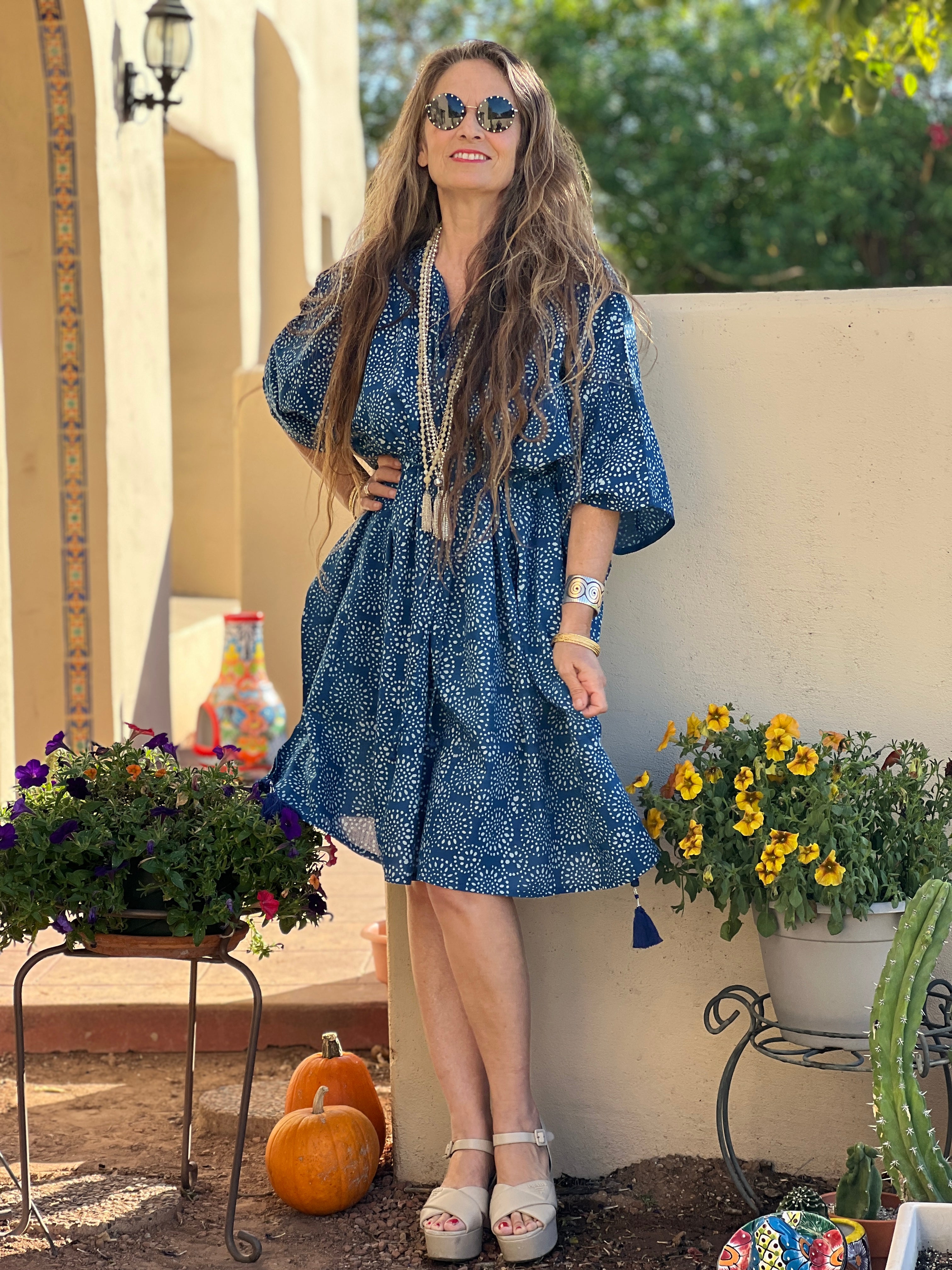 Ronnie Midi Cotton Kaftan Dress FINAL SALE STORE CREDIT ONLY