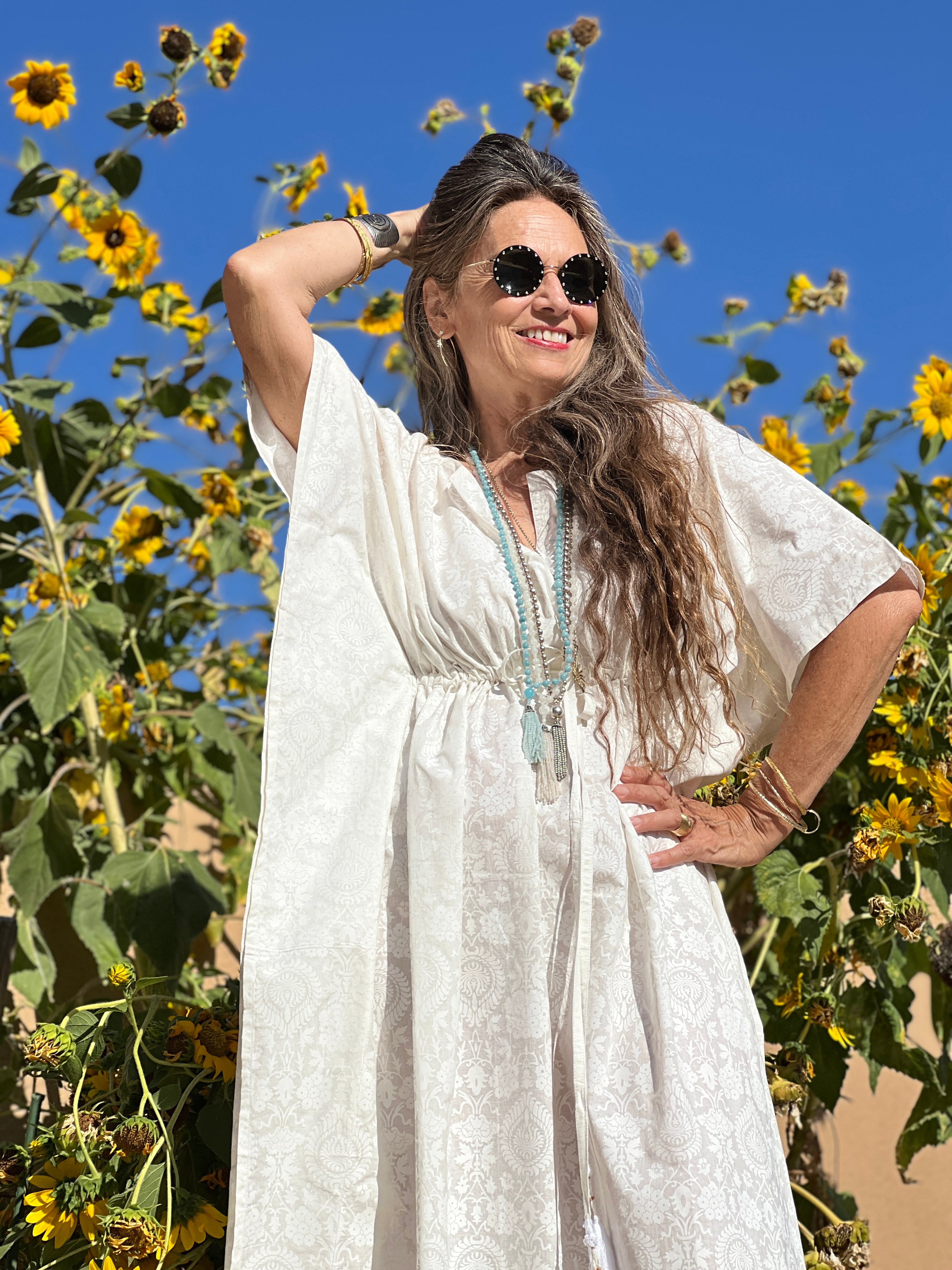 Snow White Maxi Kaftan Dress