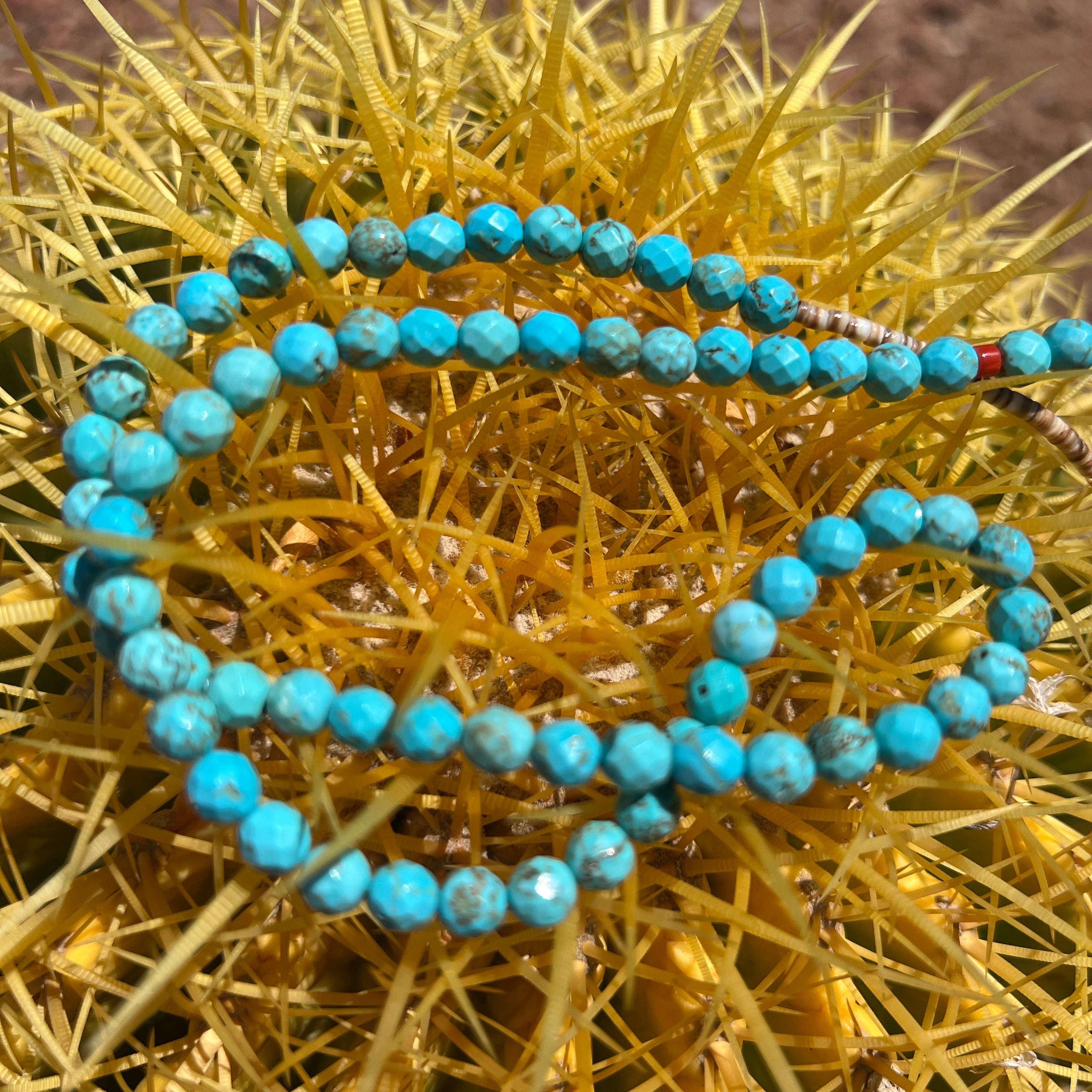 Rare Diamond Cut Sleeping Beauty Turquoise Necklace Santo Domingo