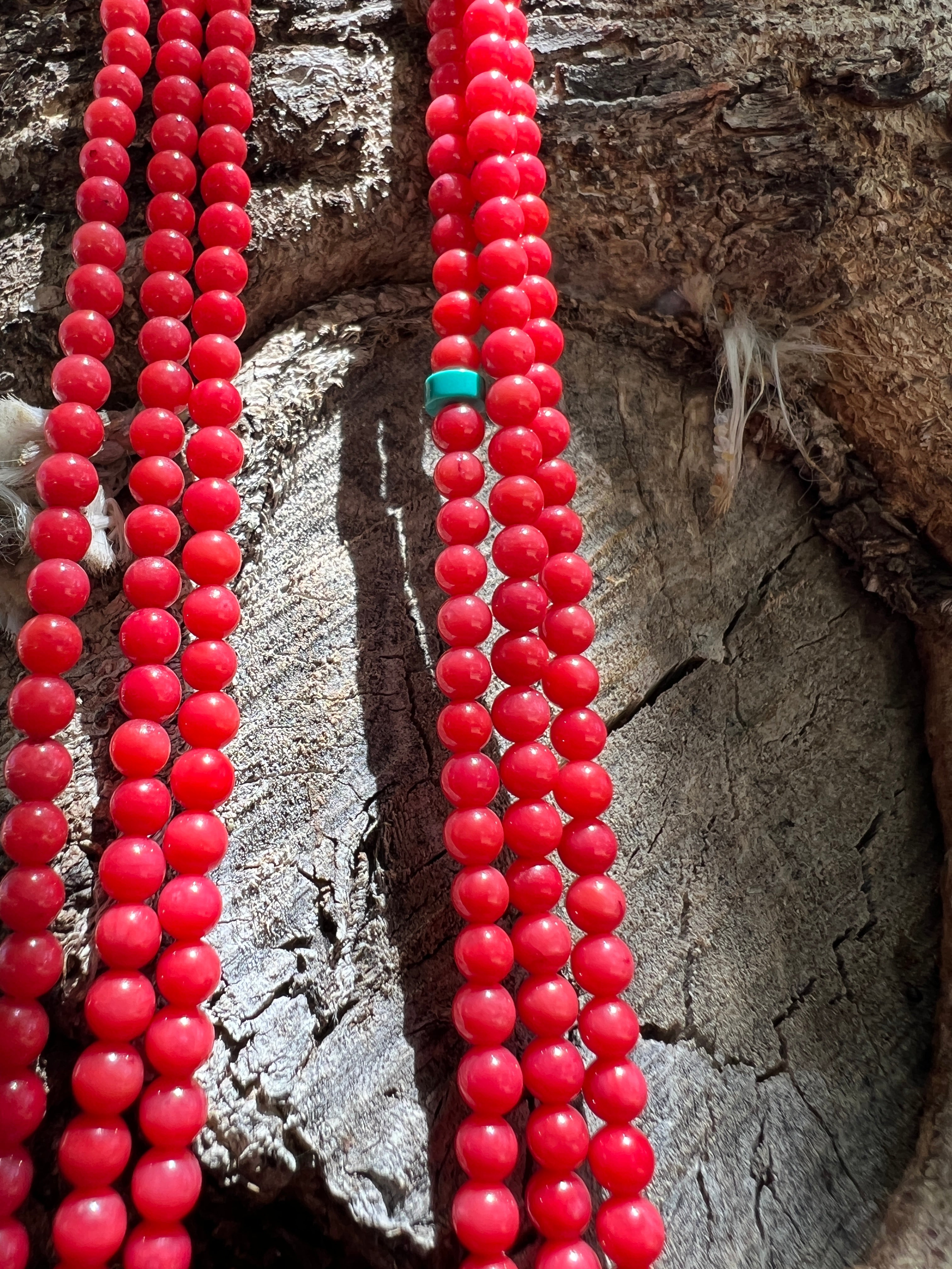 Coral, Turquoise, and Heishi Santo Domingo Necklace