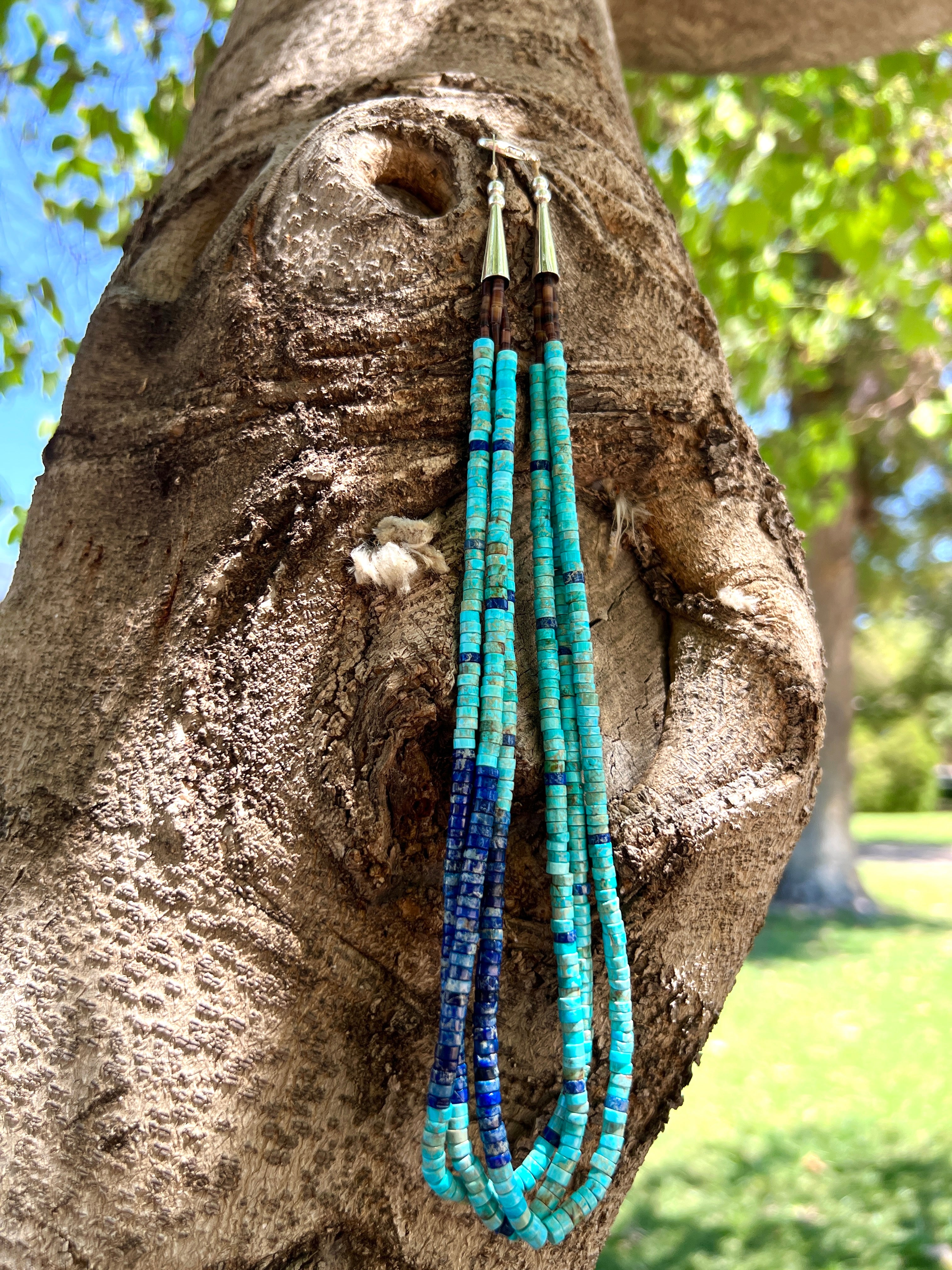 Lapis, Turquoise, and Heishi Necklace Santo Domingo