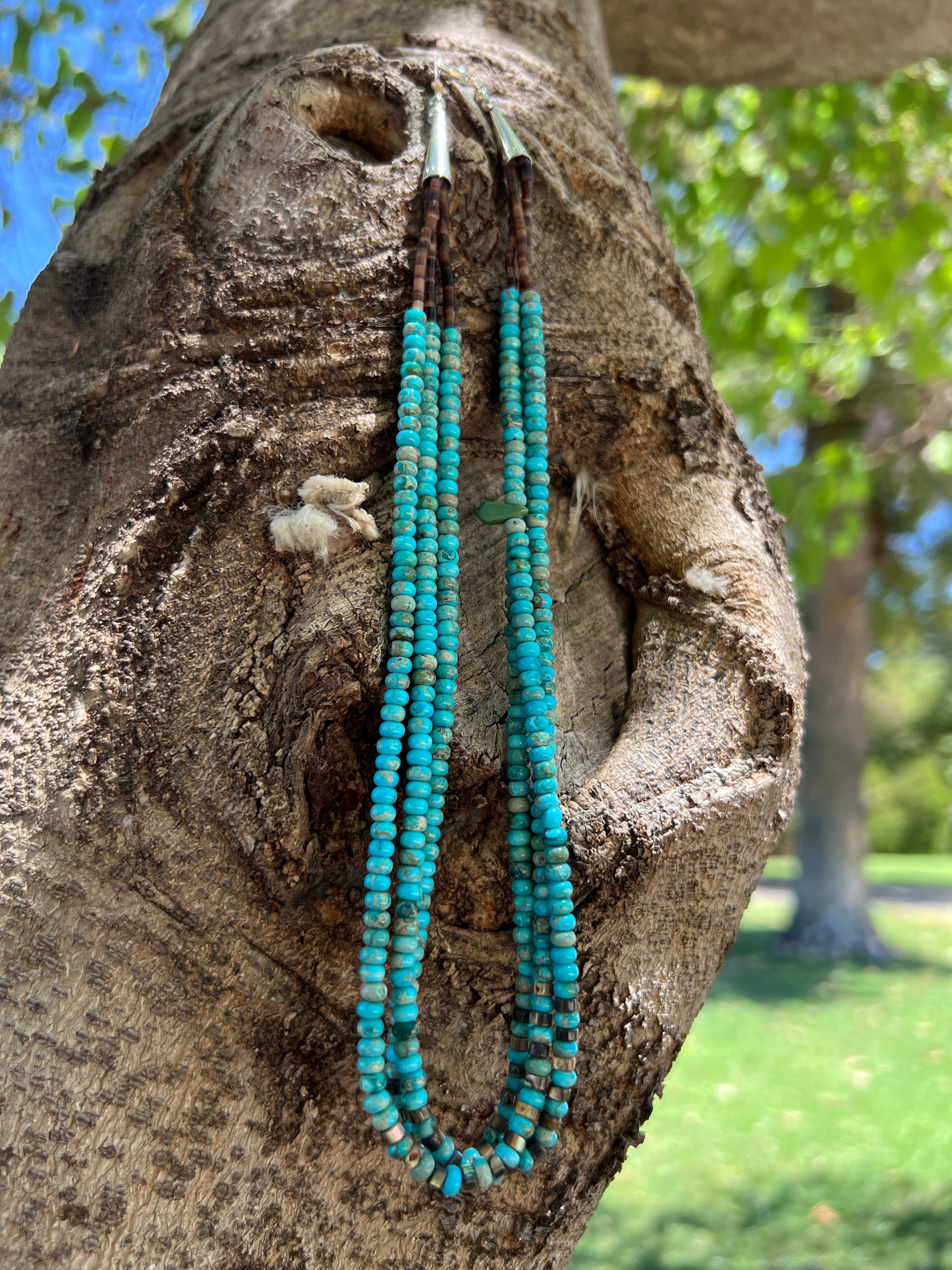Turquoise and Abalone Shell Necklace Santo Domingo