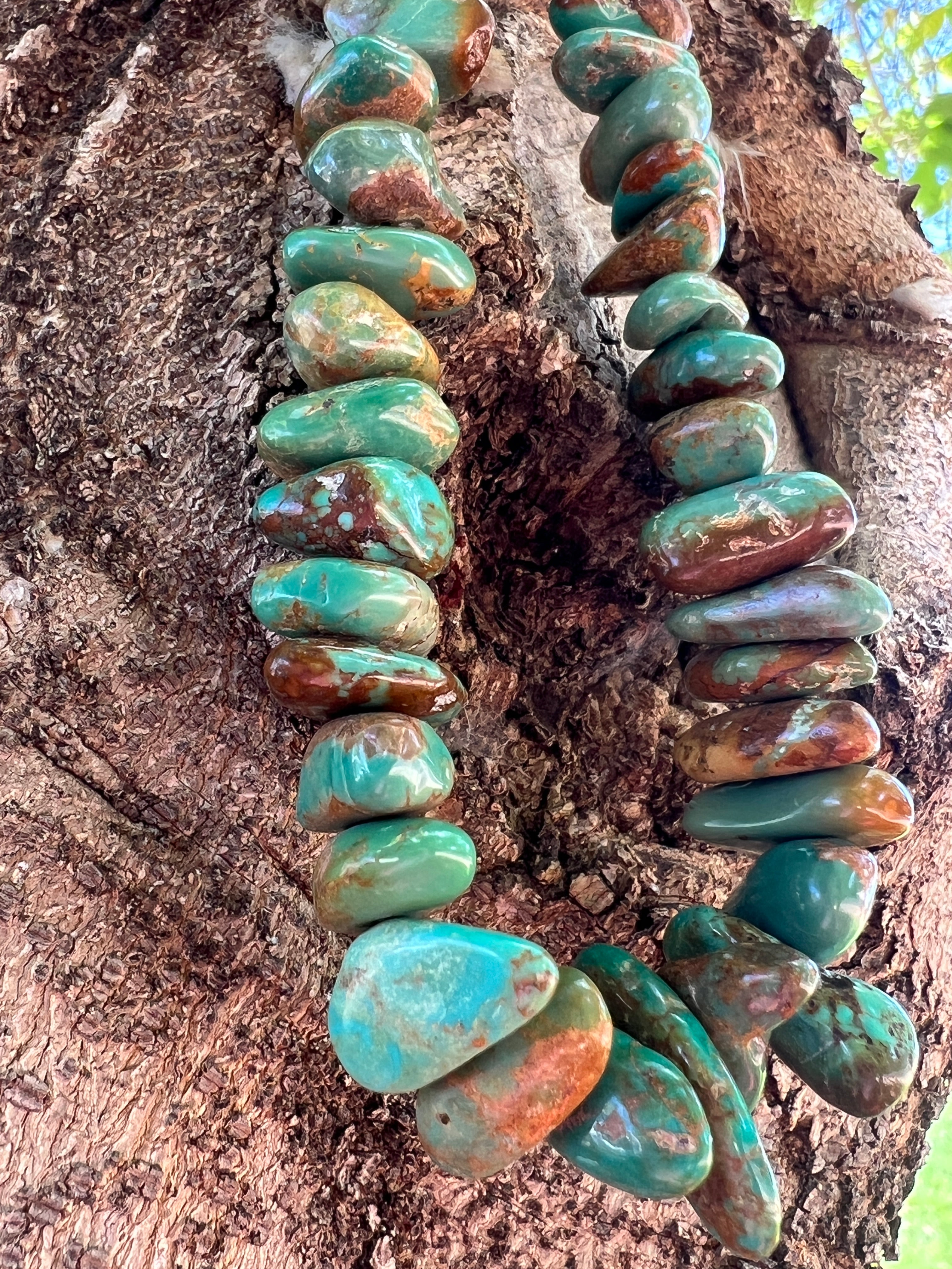 Royston Turquoise Vintage Nugget Necklace Santo Domingo