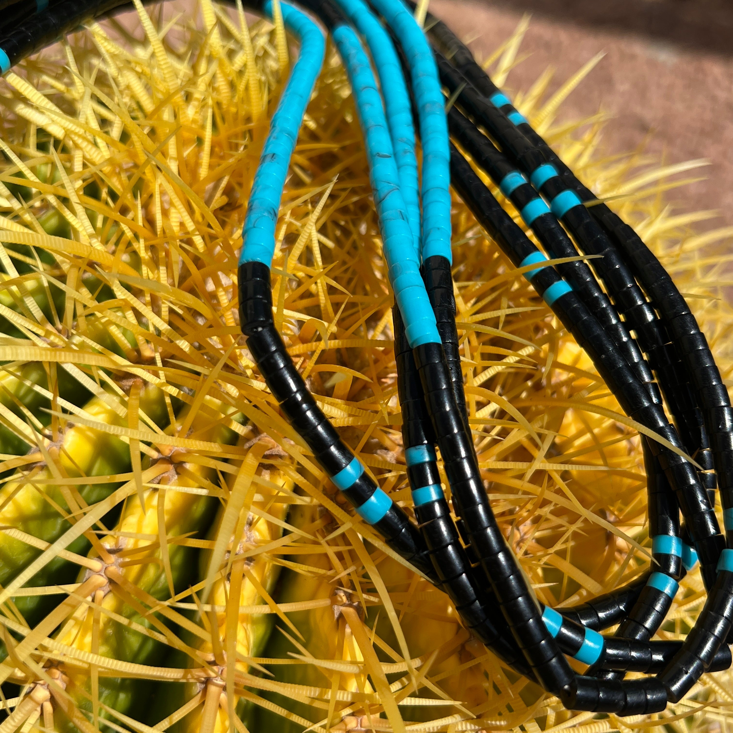 Black Jet and Turquoise Santo Domingo Necklace