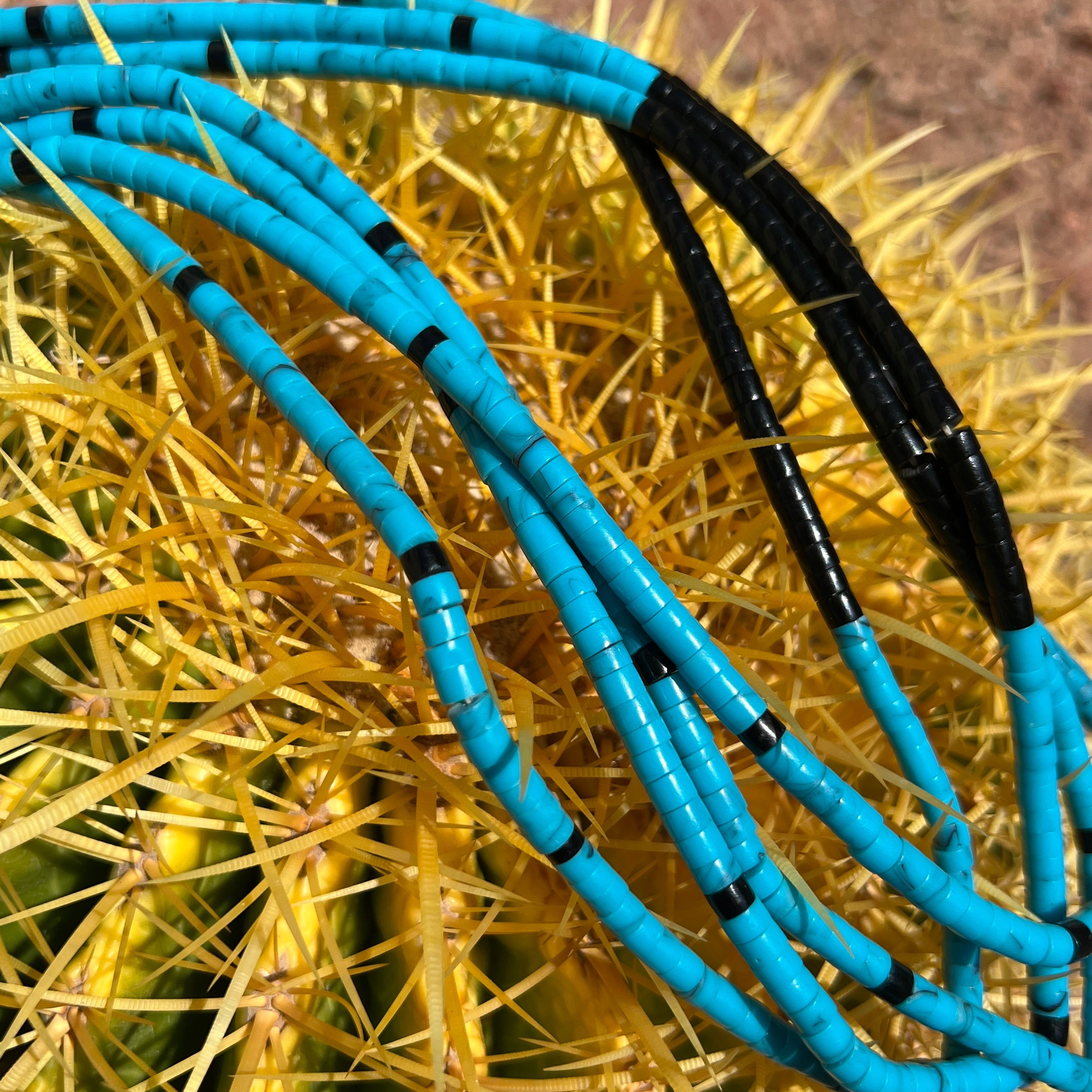 Turquoise and Black Jet Santo Domingo Necklace