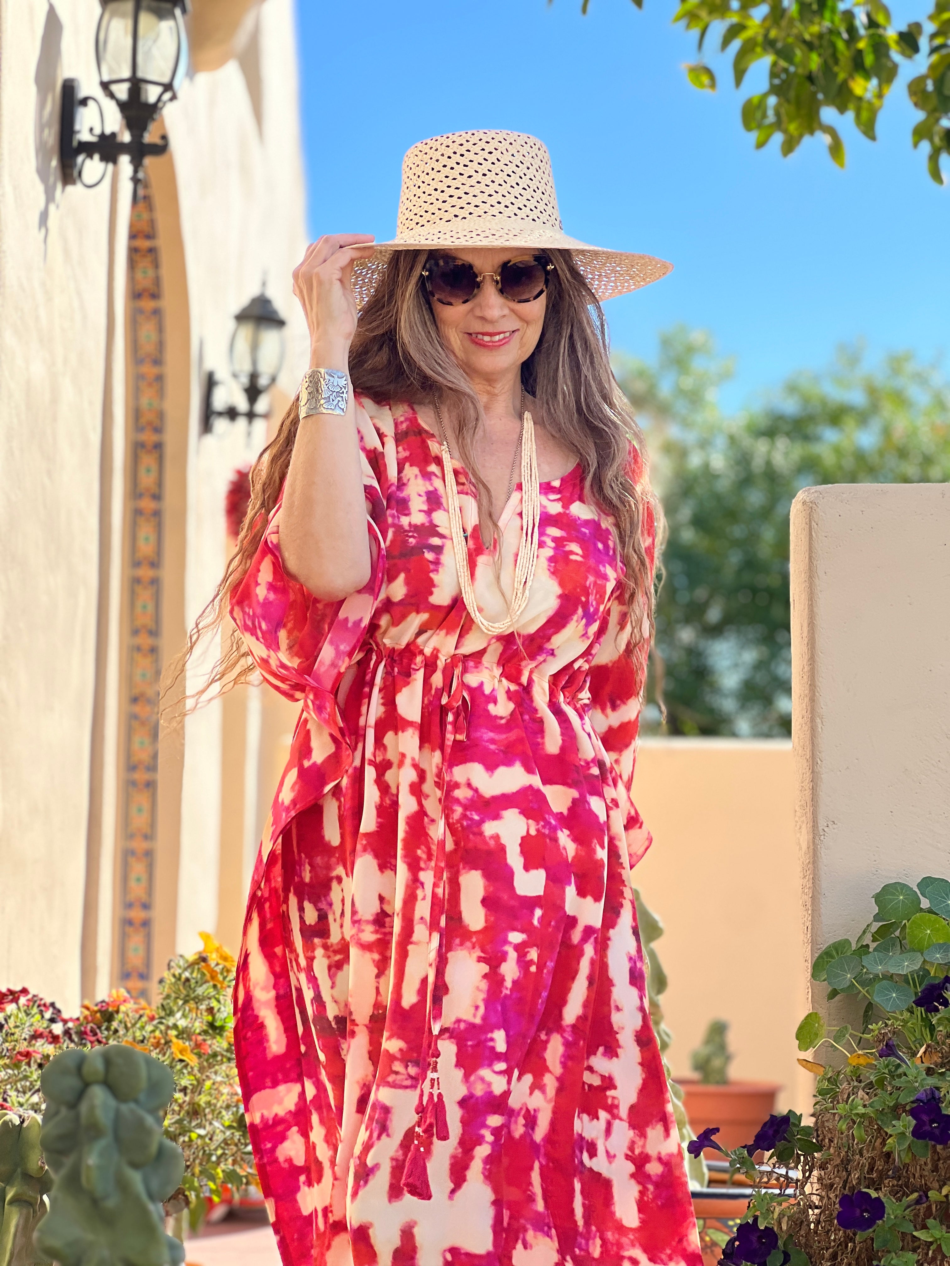 Amalfi Italian Silk Maxi Kaftan Dress