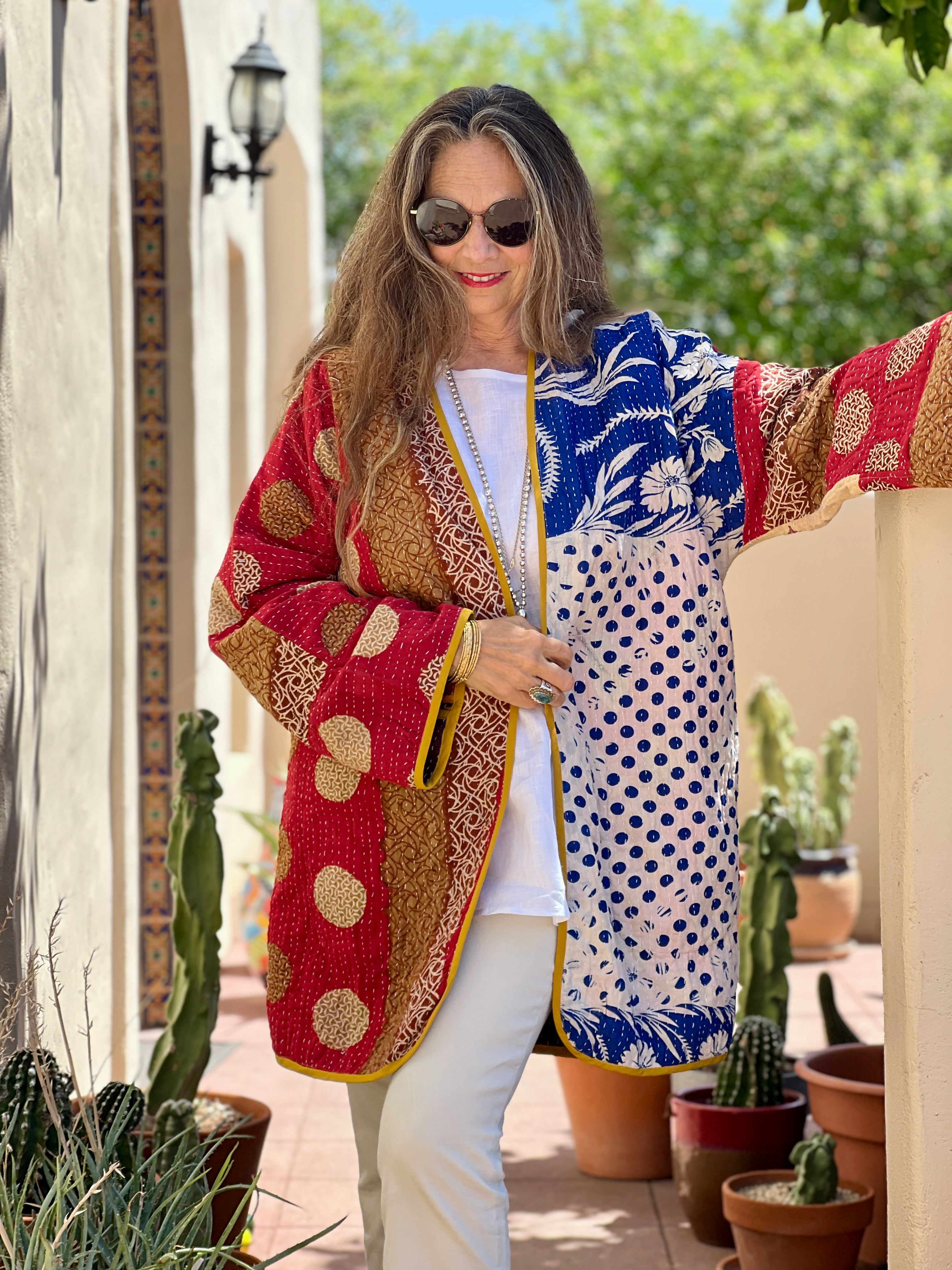 Palolem Kantha Cotton Jacket Reversible One of a Kind