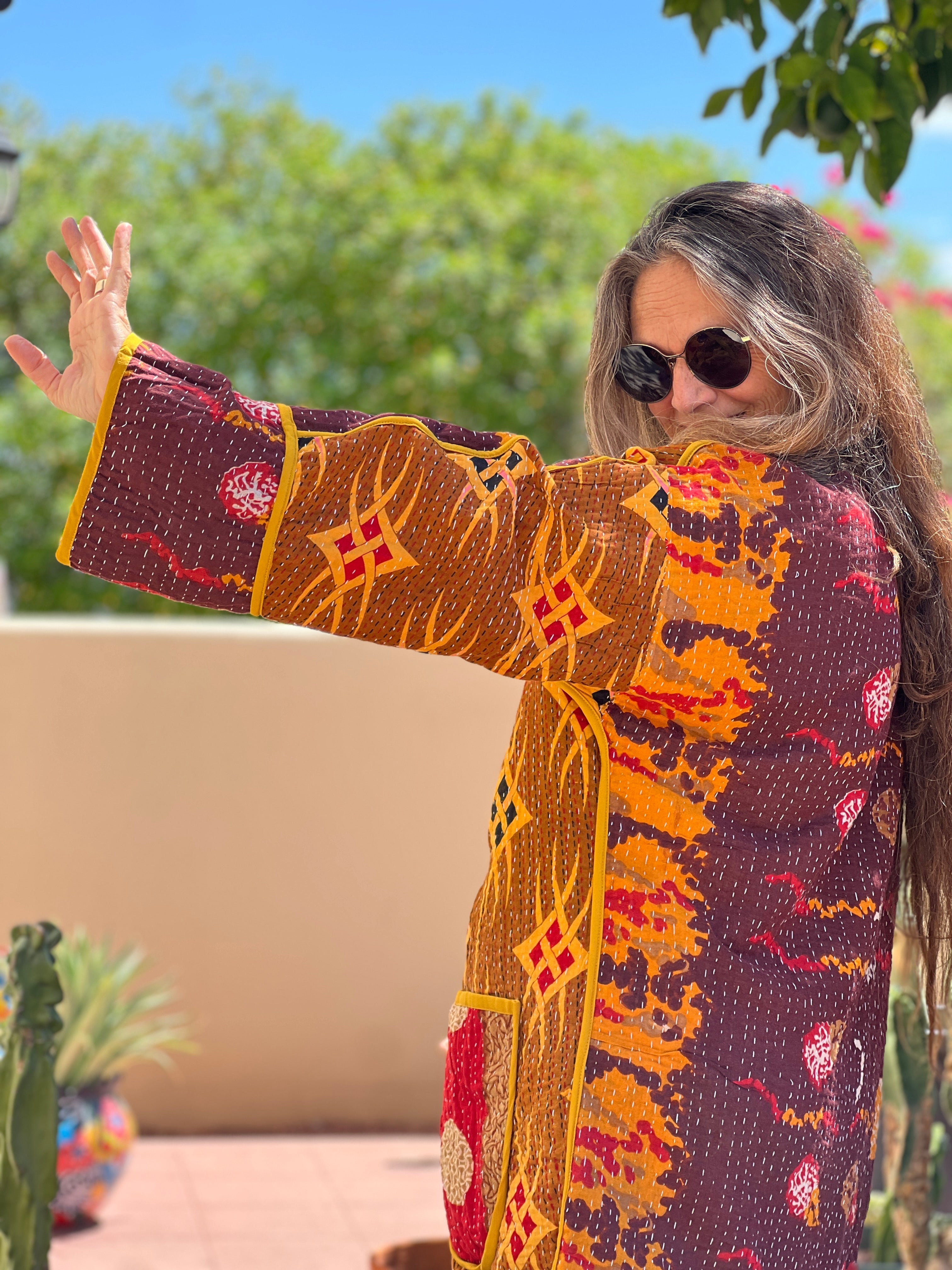 Palolem Kantha Cotton Jacket Reversible One of a Kind