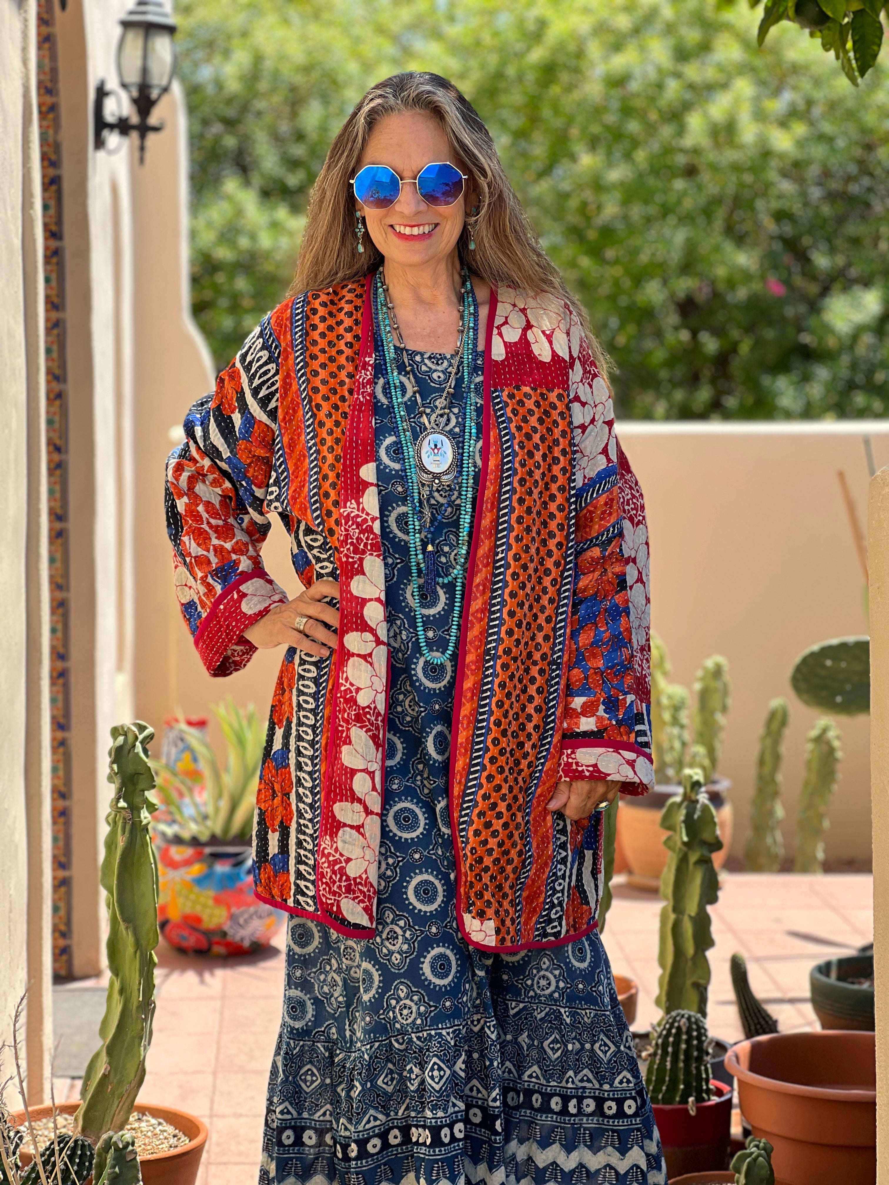 Diu Kantha Quilted Cotton Jacket Reversible One of a Kind
