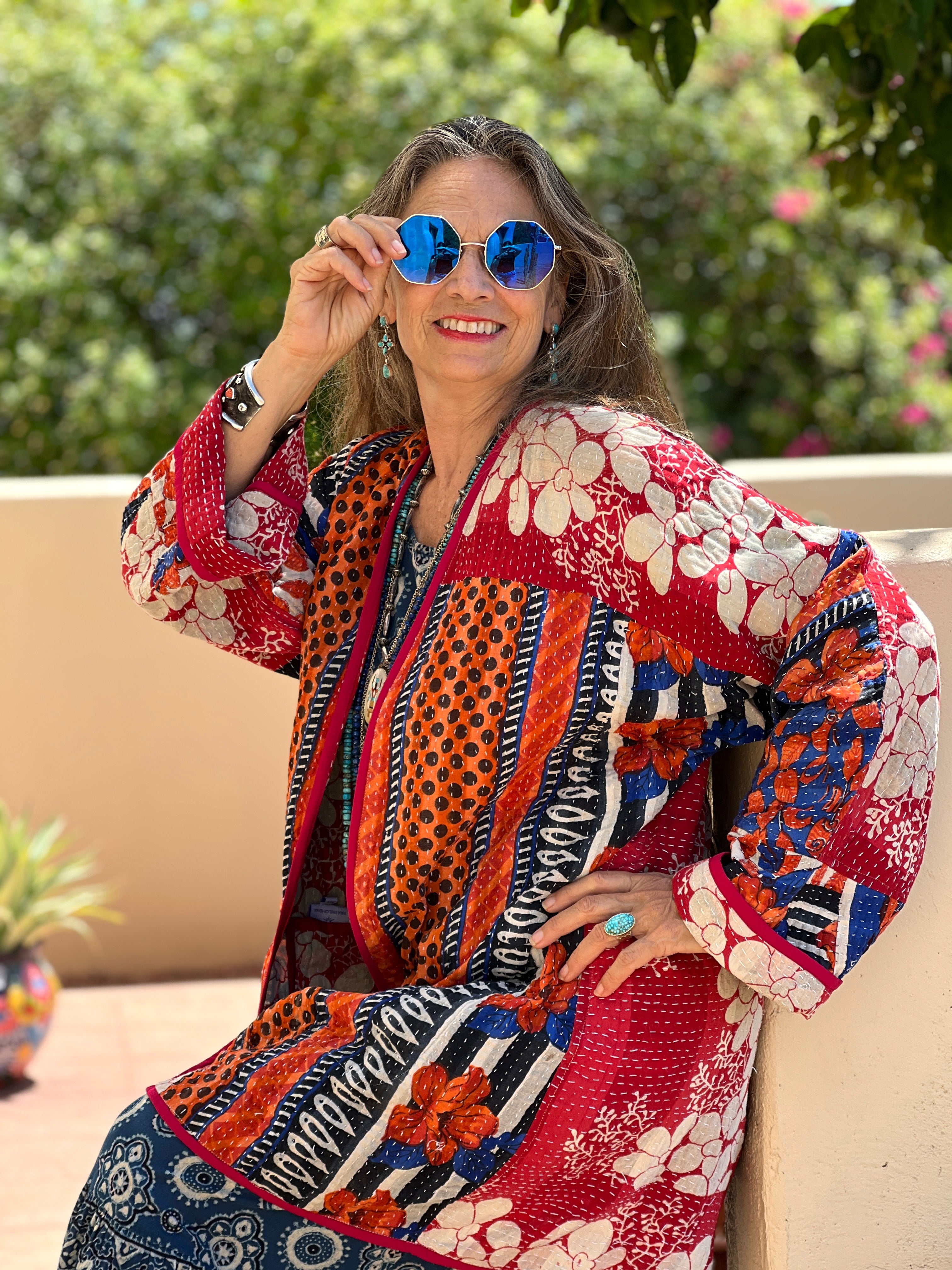 Diu Kantha Quilted Cotton Jacket Reversible One of a Kind