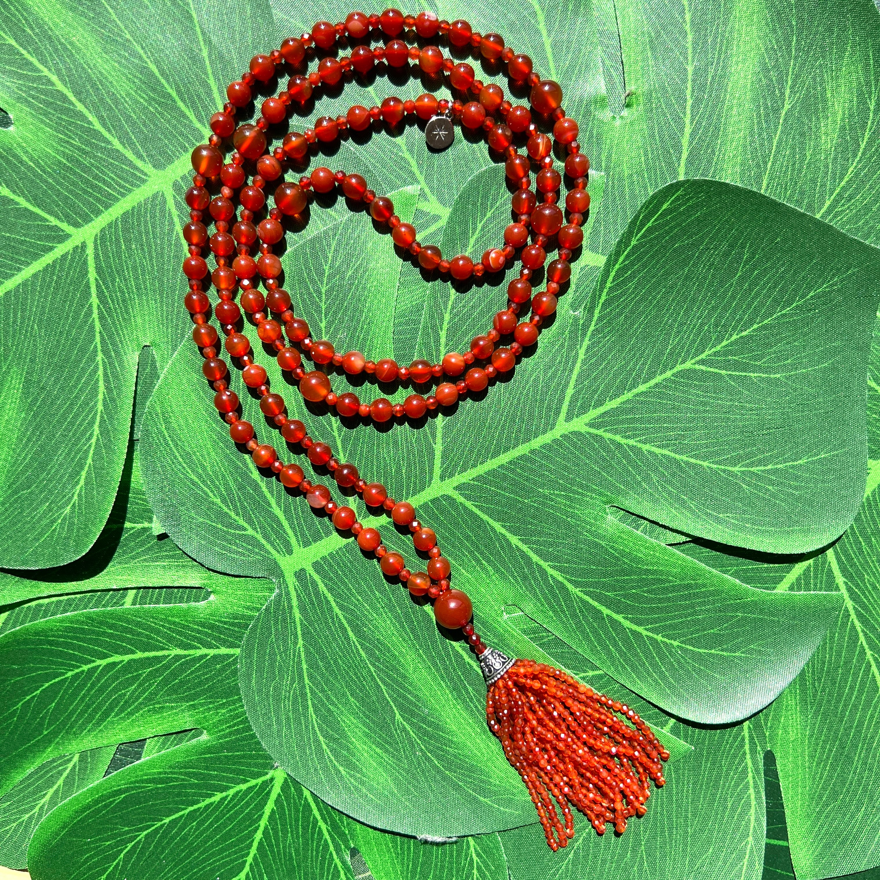 Semi Precious Carnelian Mala Necklace