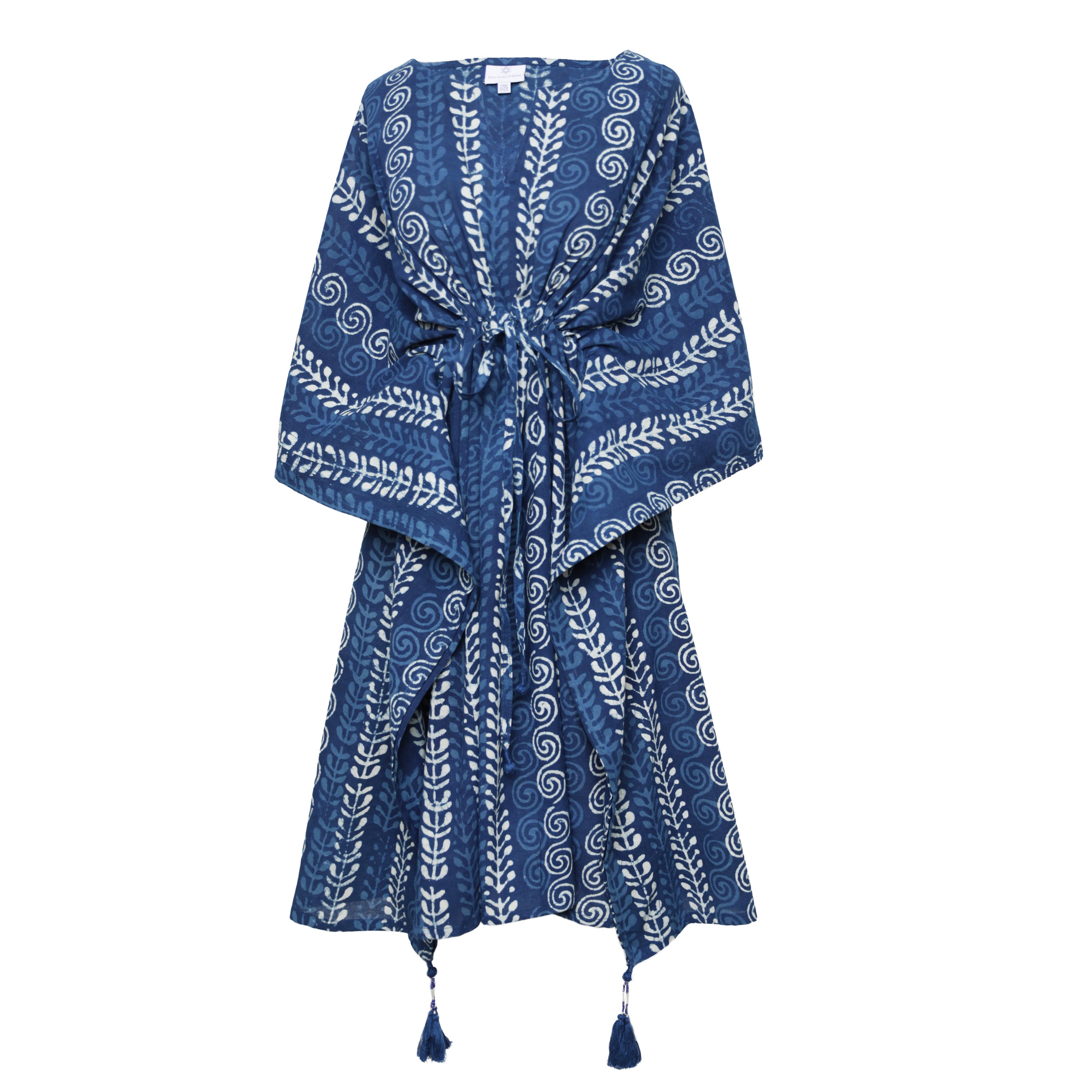 Ipanema Indigo Midi Kaftan Dress