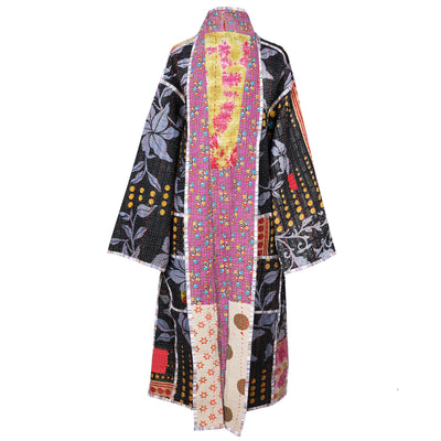 Deepika Cotton Vintage Quilted Kantha Coat ONE OF KIND