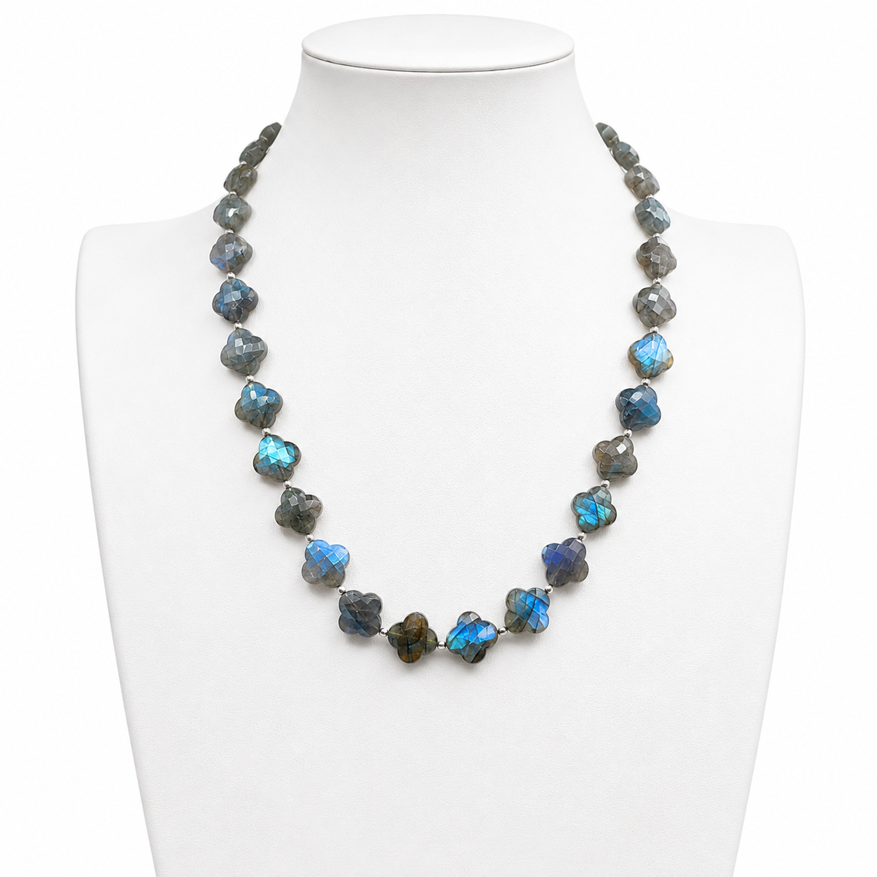 Labradorite Faceted Quatrefoil Necklace One of a Kind