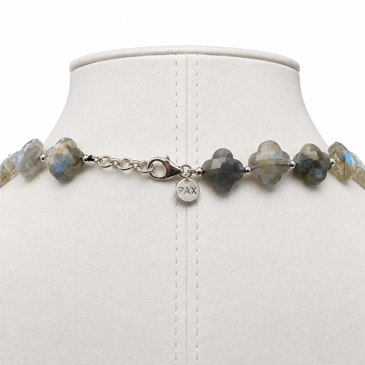 Labradorite Faceted Quatrefoil Necklace One of a Kind