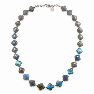 Labradorite Faceted Quatrefoil Necklace One of a Kind