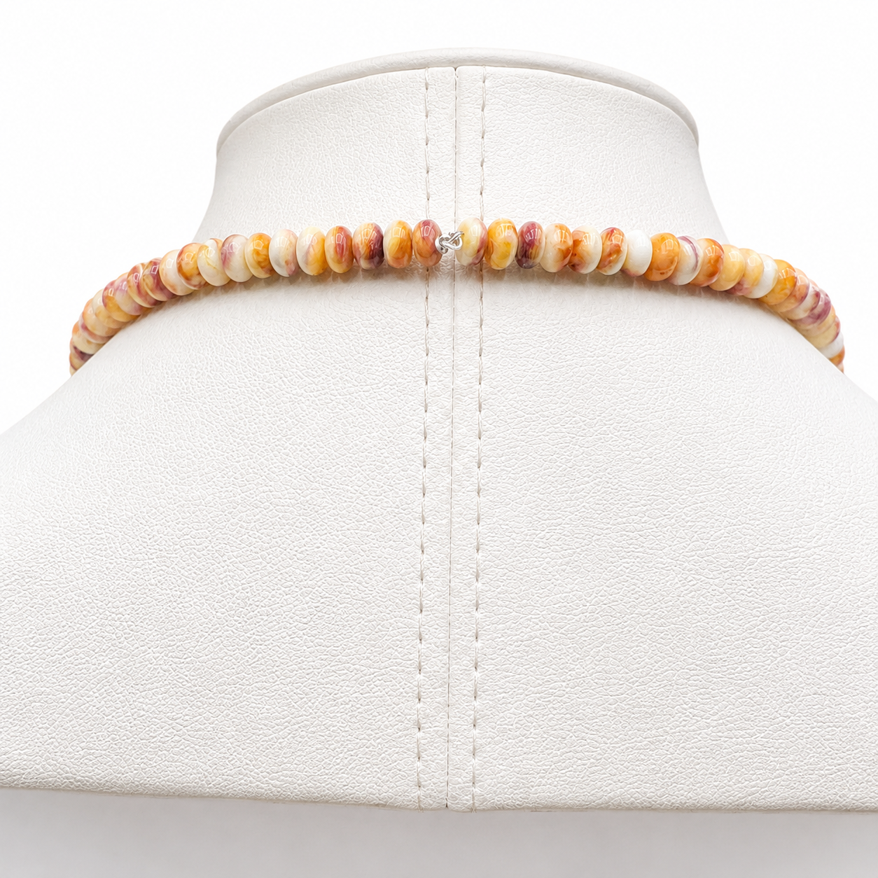 Long Yellow Spiny Oyster Graduated Necklace